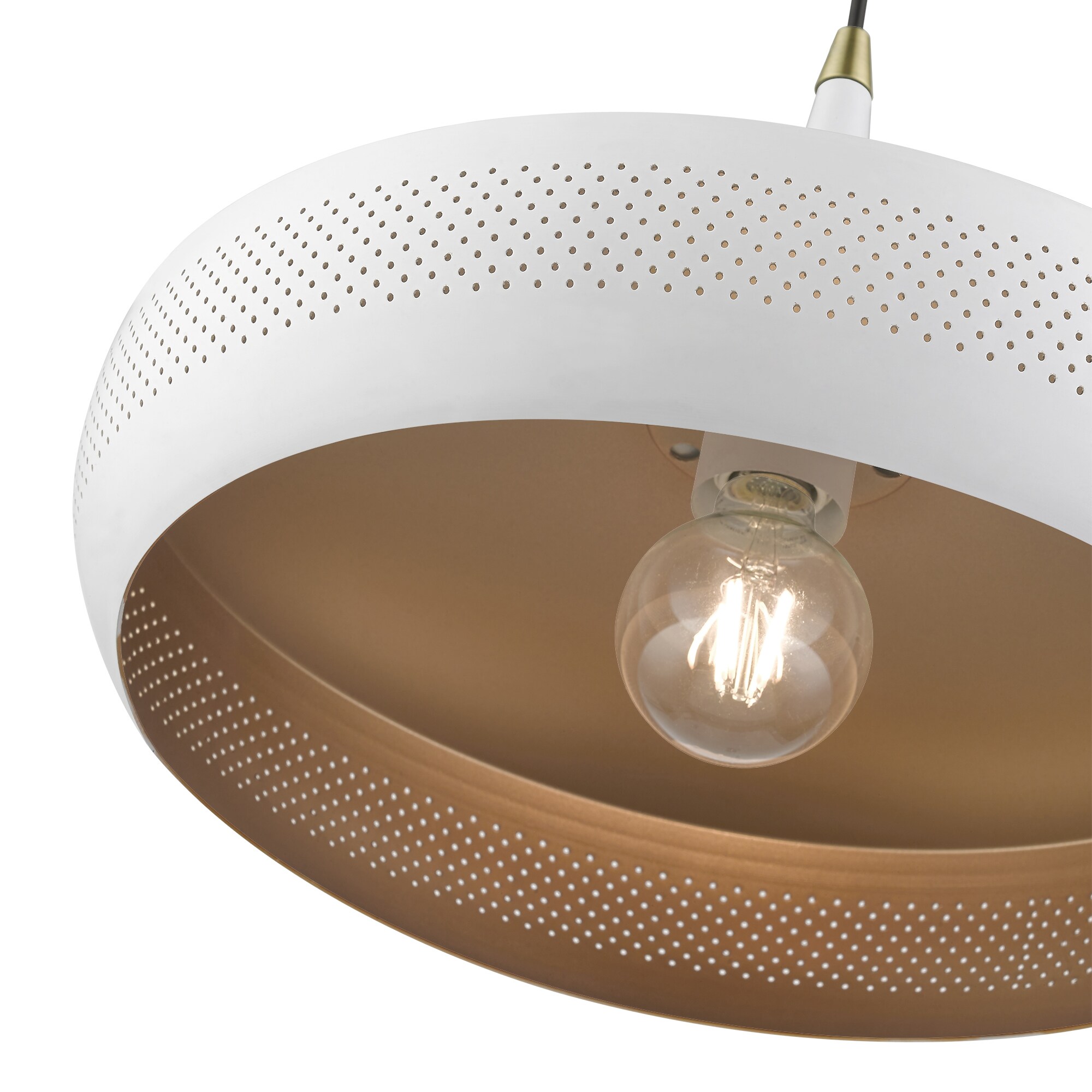 Livex Lighting Banbury White with Antique Brass Accents