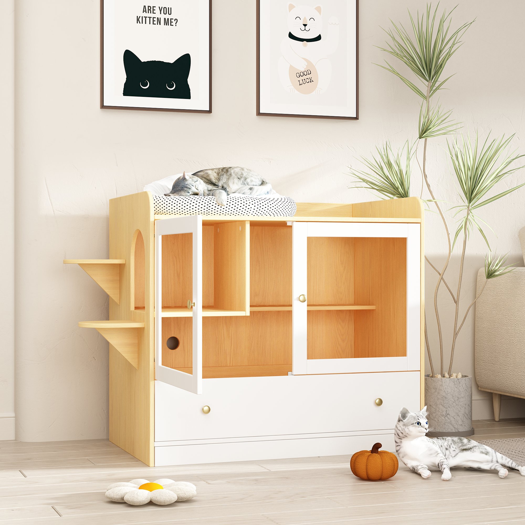 MIDHAM KF180099-03 Composite Indoor Medium Cat House
