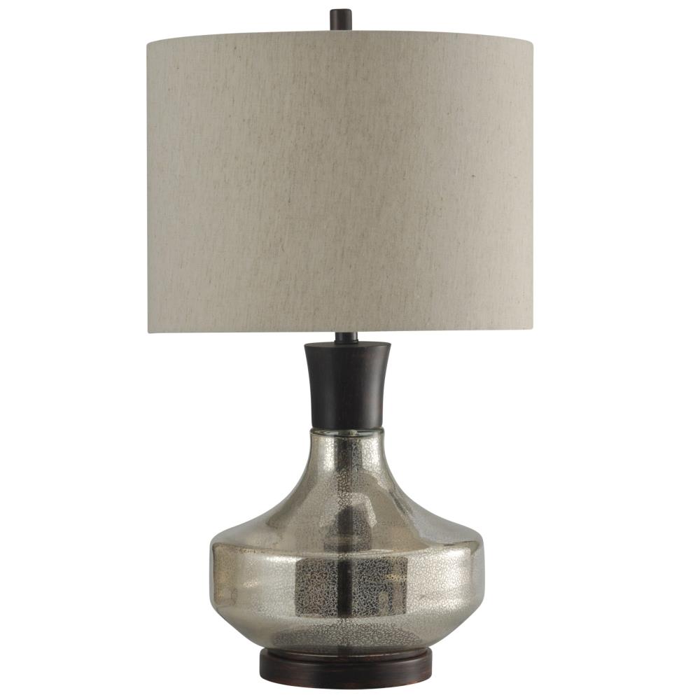 StyleCraft Home Collection L312510DS 29-in Mercury Glass 3-Way Table Lamp with Fabric Shade