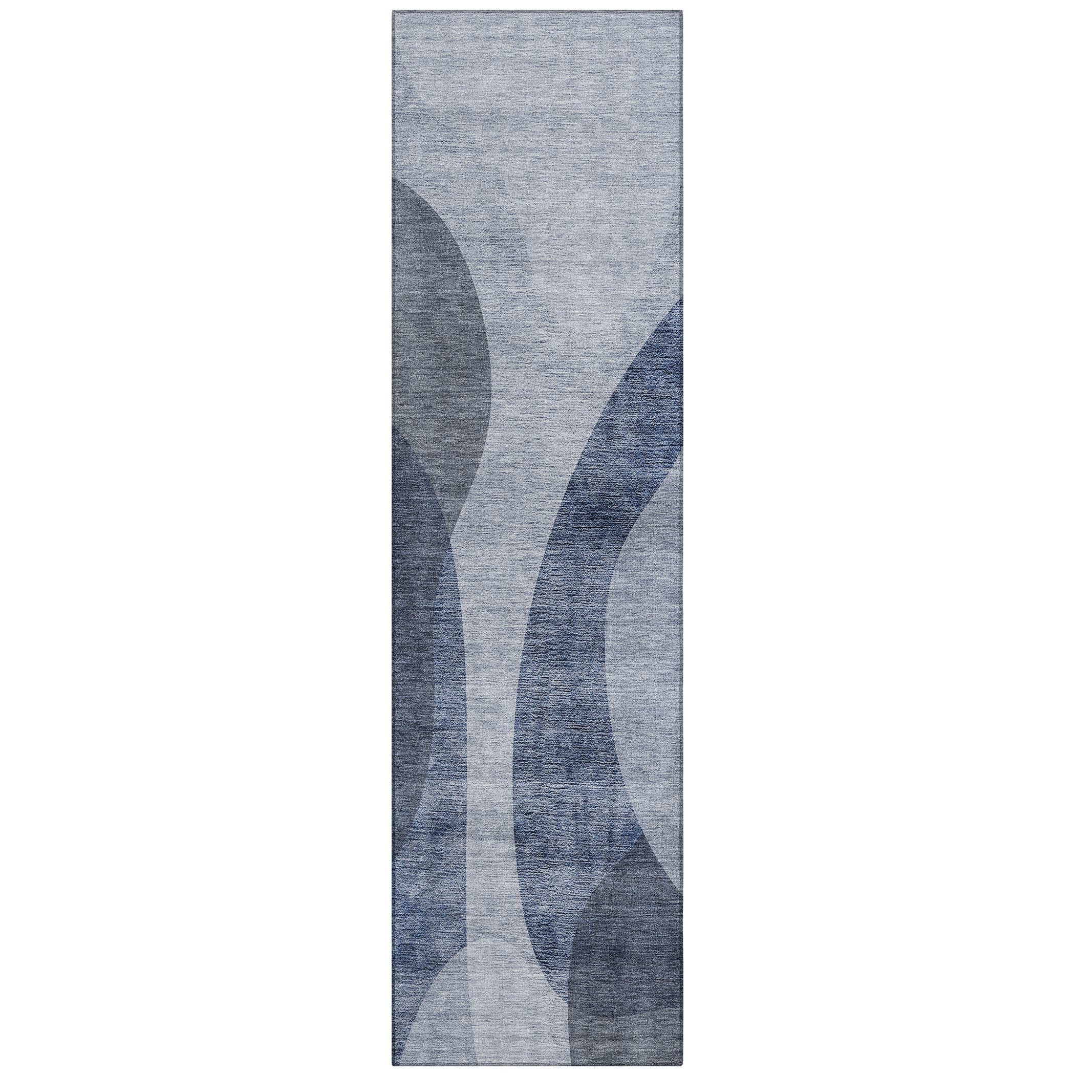 Addison Rugs ACN657BU2X8 Chantille ACN657BU 2 x 7 (ft) Polyester Blue Rectangular Indoor/Outdoor Geometric Machine washable Runner rug