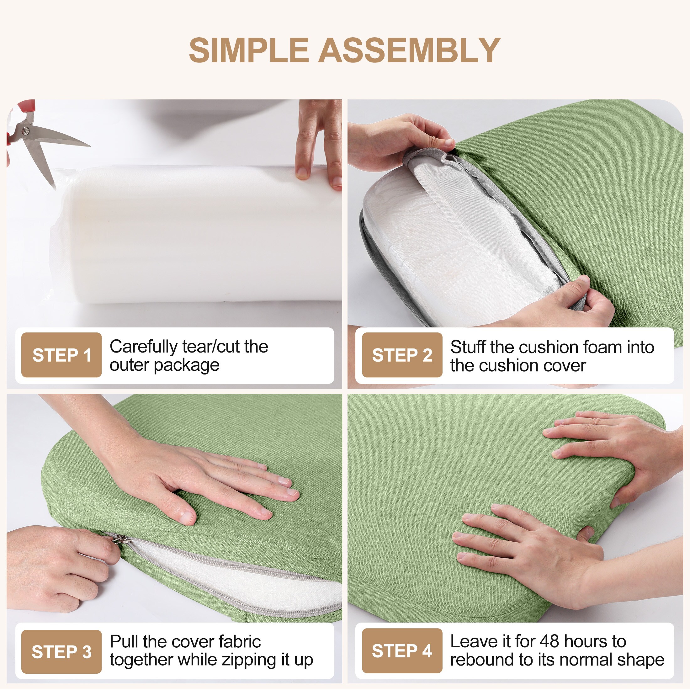 AAAAAcessories LS-DCCLH-QIANLV-4P Indoor-Chair-Cushions - View #9