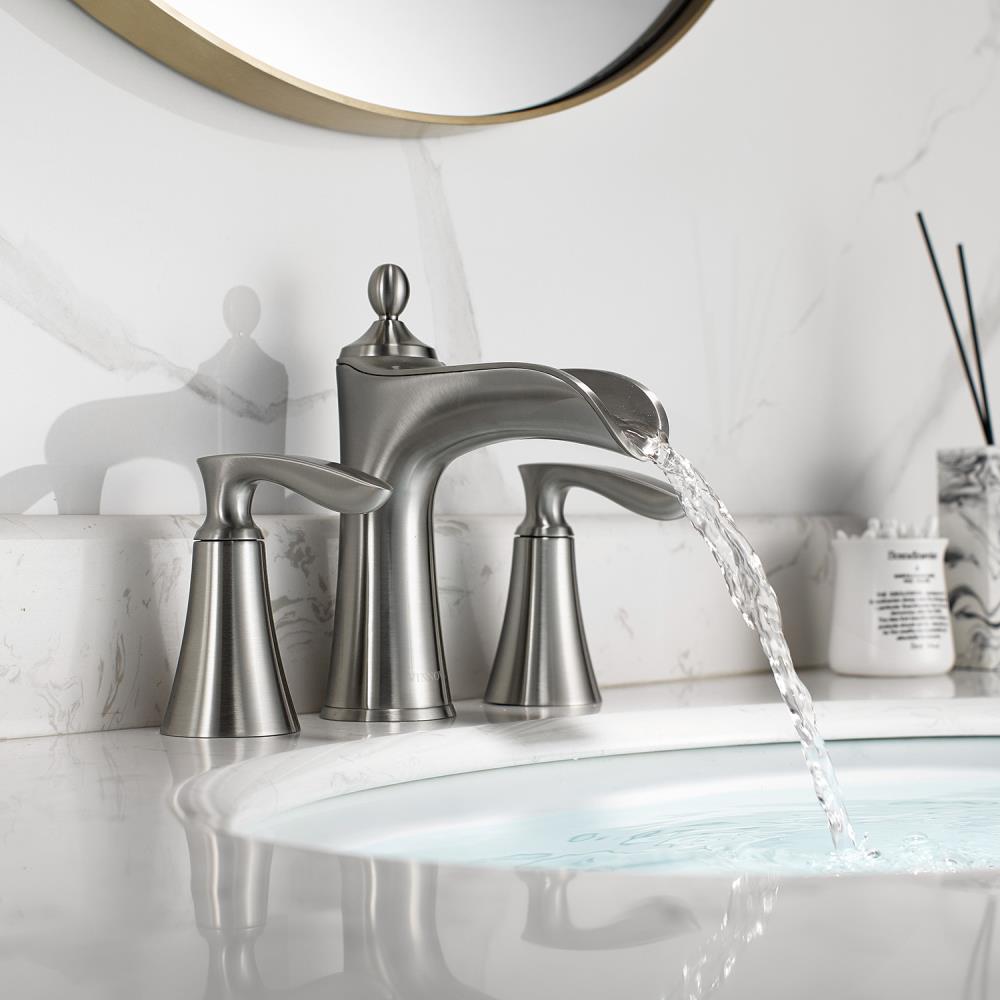 Ukiah Satin Nickel 8-inch Widespread Bathroom Faucet