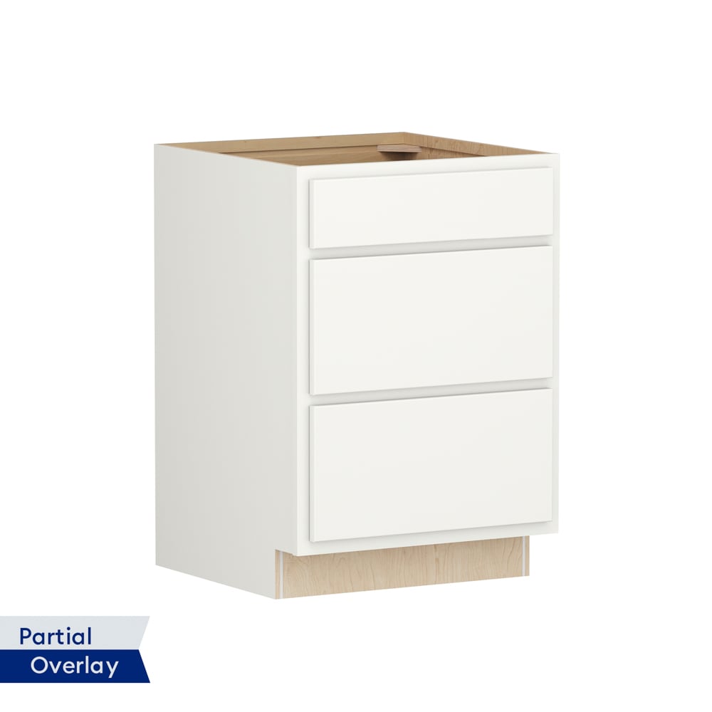 Shenandoah PRO Express Breckenridge 24-in W x 34.5-in H x 24-in D Linen Full Overlay 3-Drawer Base Fully Assembled Plywood Cabinet