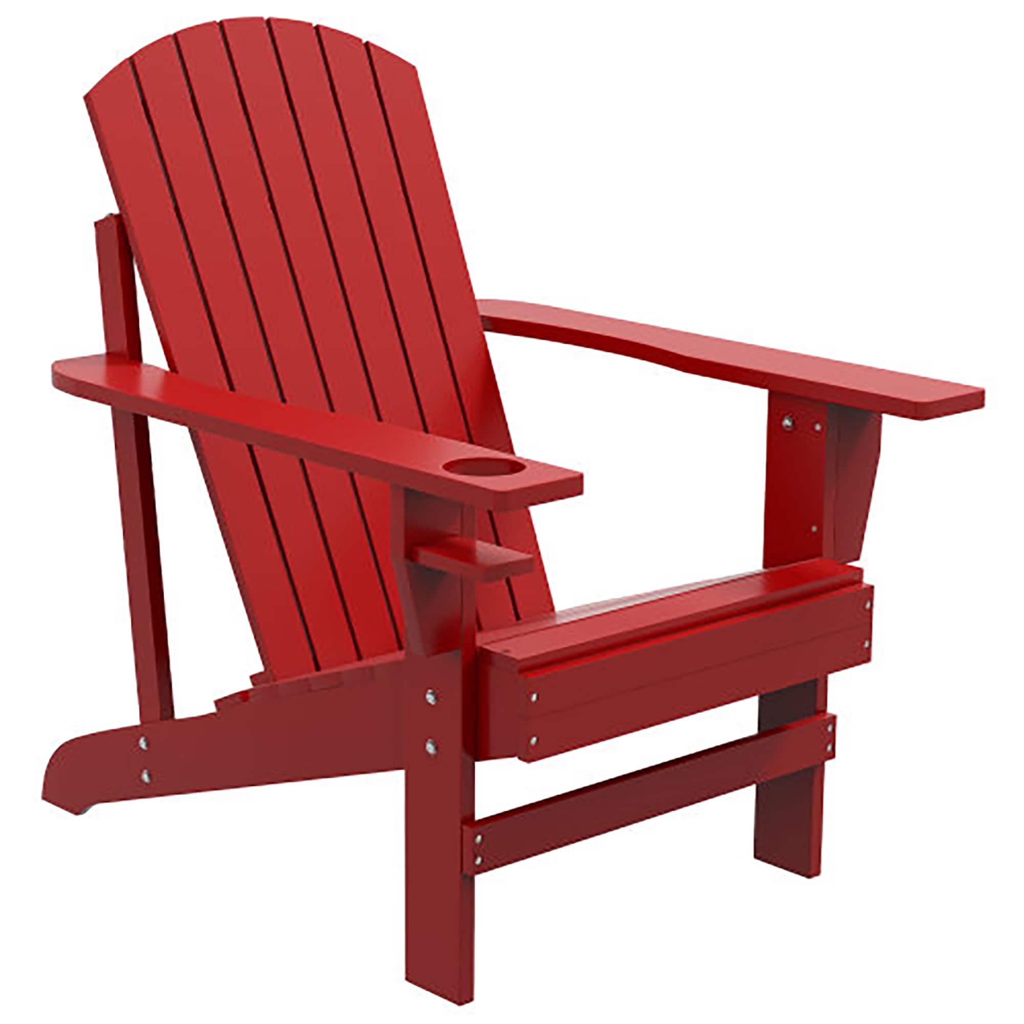 CASAINC CA8101ZS Adirondack Chair Red Wood Frame Stationary Adirondack Chair with Slat Seat