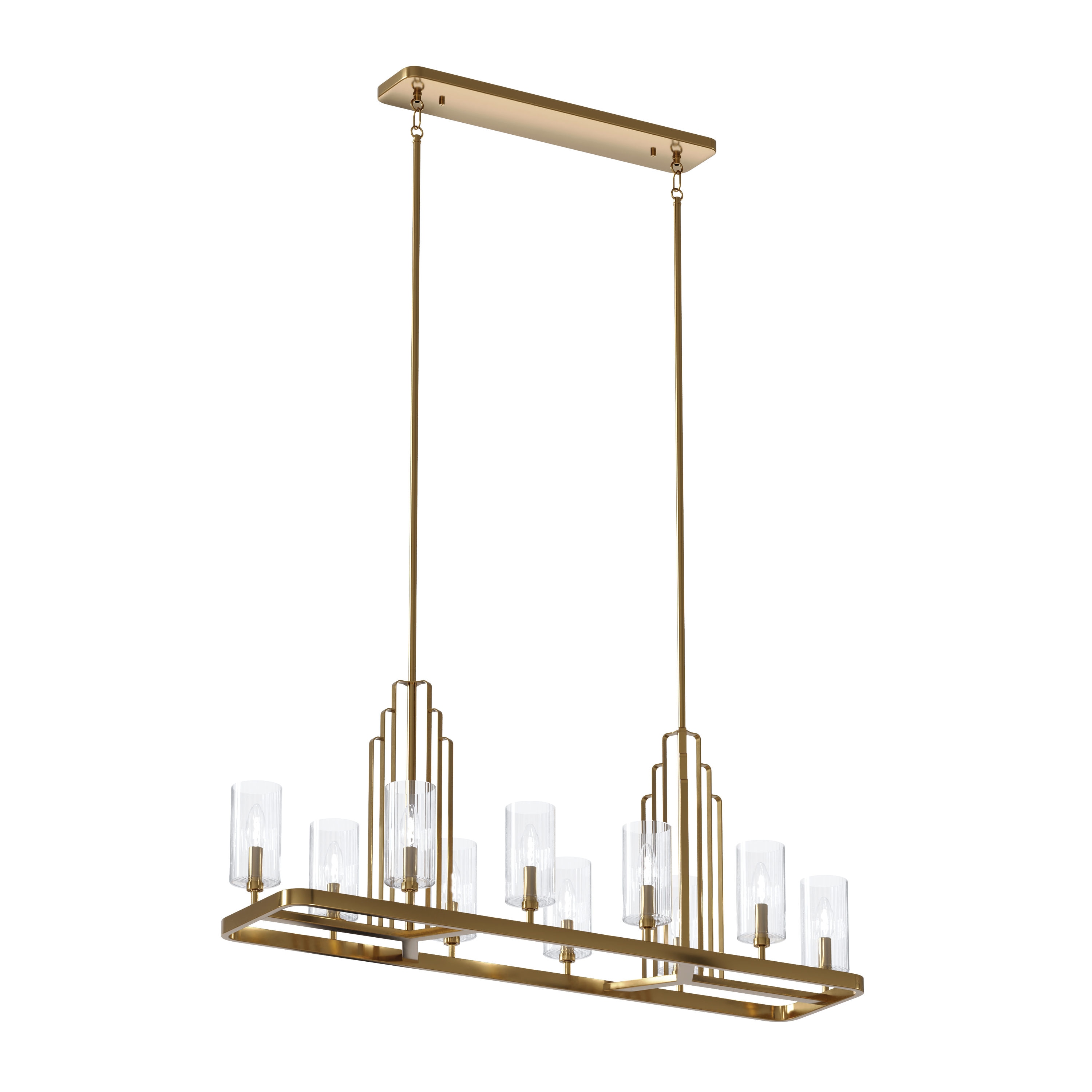 Kichler 52413BNB Kimrose 10 -Light Brass Vintage For Use in Bedrooms, Dining Rooms, Foyers, Kitchens, Living Rooms Chandelier