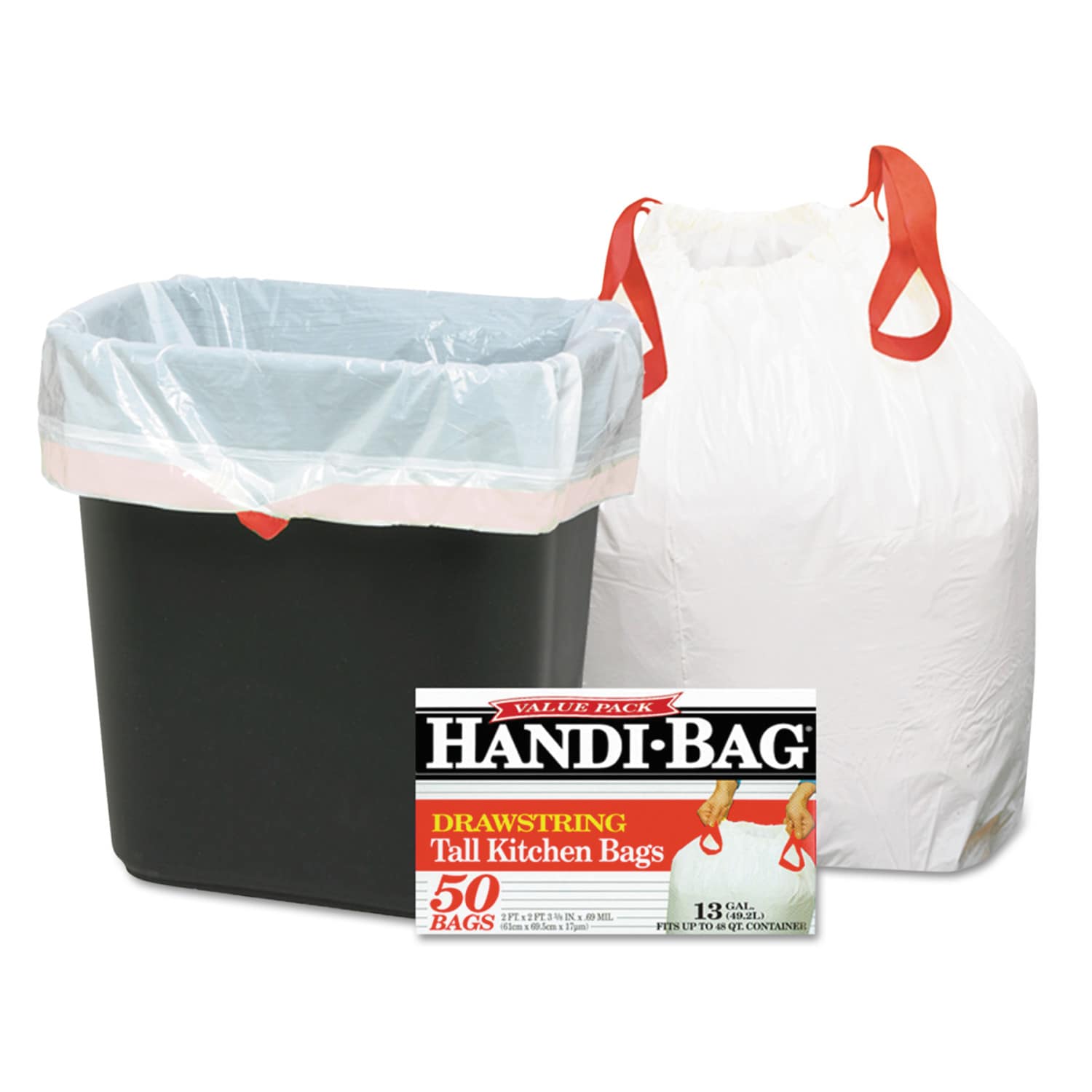 Plasticplace 30.4-Gallons White Plastic Kitchen Drawstring Trash Bag  (100-Count) in the Trash Bags department at