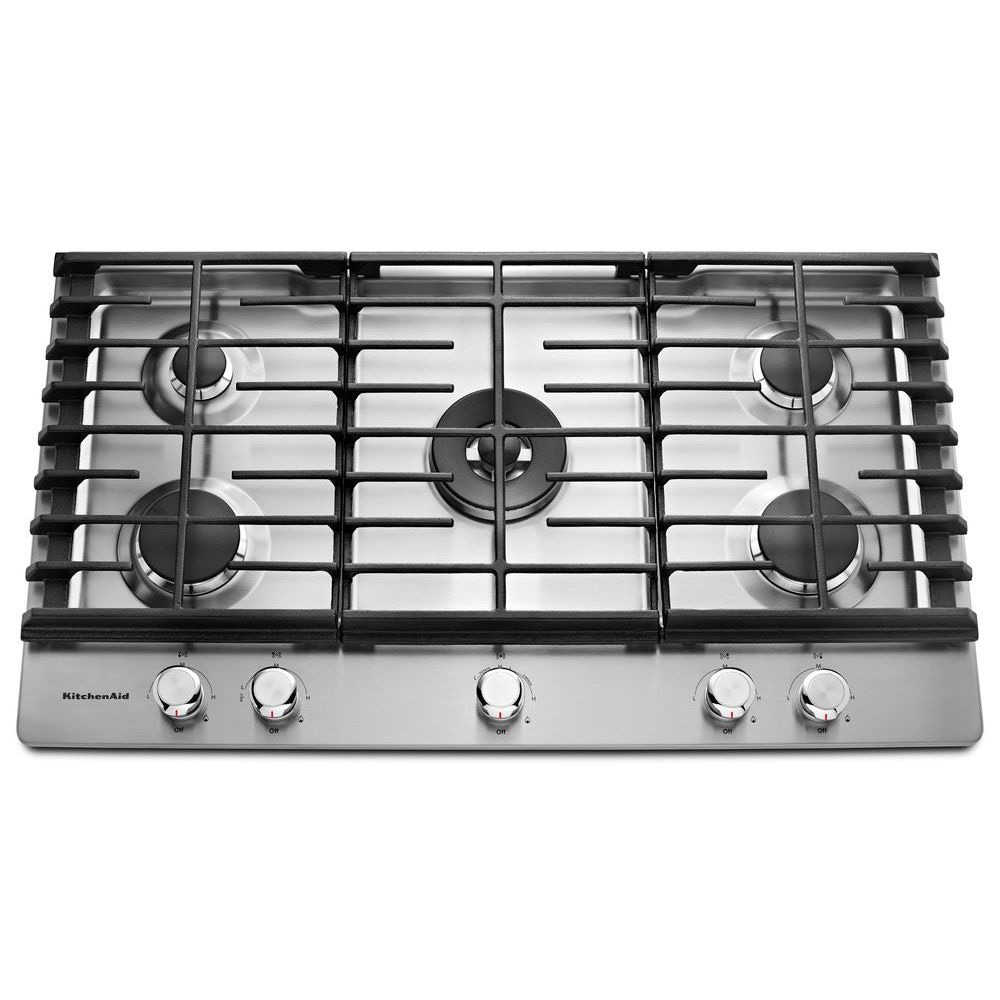 Frigidaire GCCG3648AS 36 Inch Gas Cooktop with 5 Sealed Burners, Quick Boil  Burner, Simmer Burner, Continuous Grates, Backlit LED Knobs, and ADA  Compliant: Stainless Steel