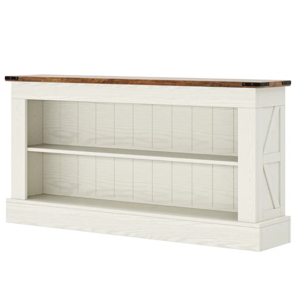 Slickblue - Farmhouse Style 2 Shelves Rectangular MDF Console Table for Entryway Hallway Living R...