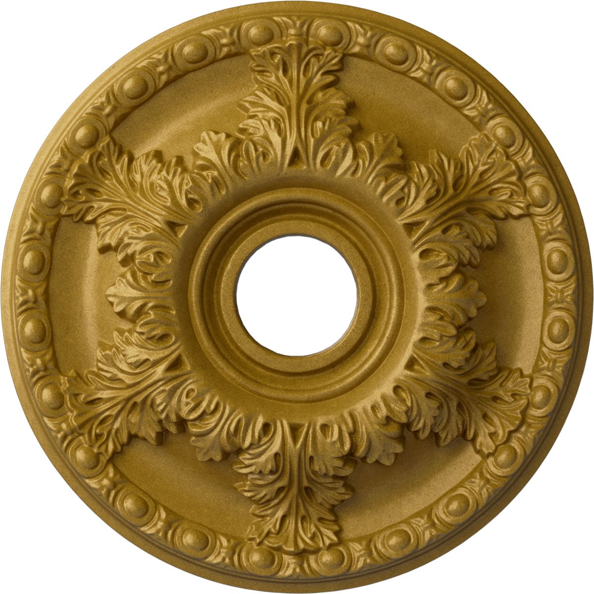 Ekena Millwork CM18GAPGS Granada 18-in W x 18-in L Painted Pharaohs Gold Polyurethane Whole Ceiling Medallion