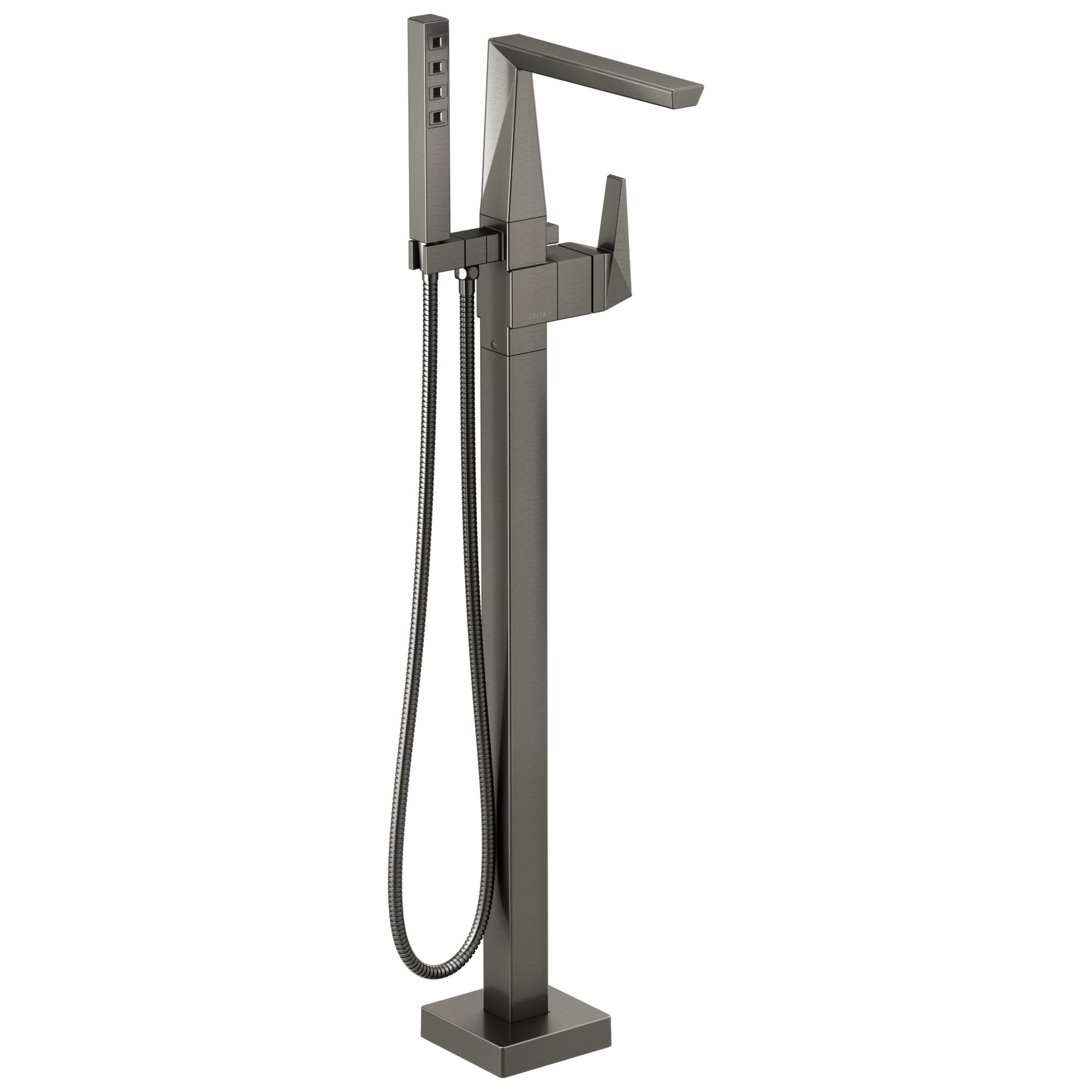 Delta T4743-KS-PR-FL Trillian Lumicoat Black Stainless 1-handle Freestanding Low-arc Bathtub Faucet with Hand Shower