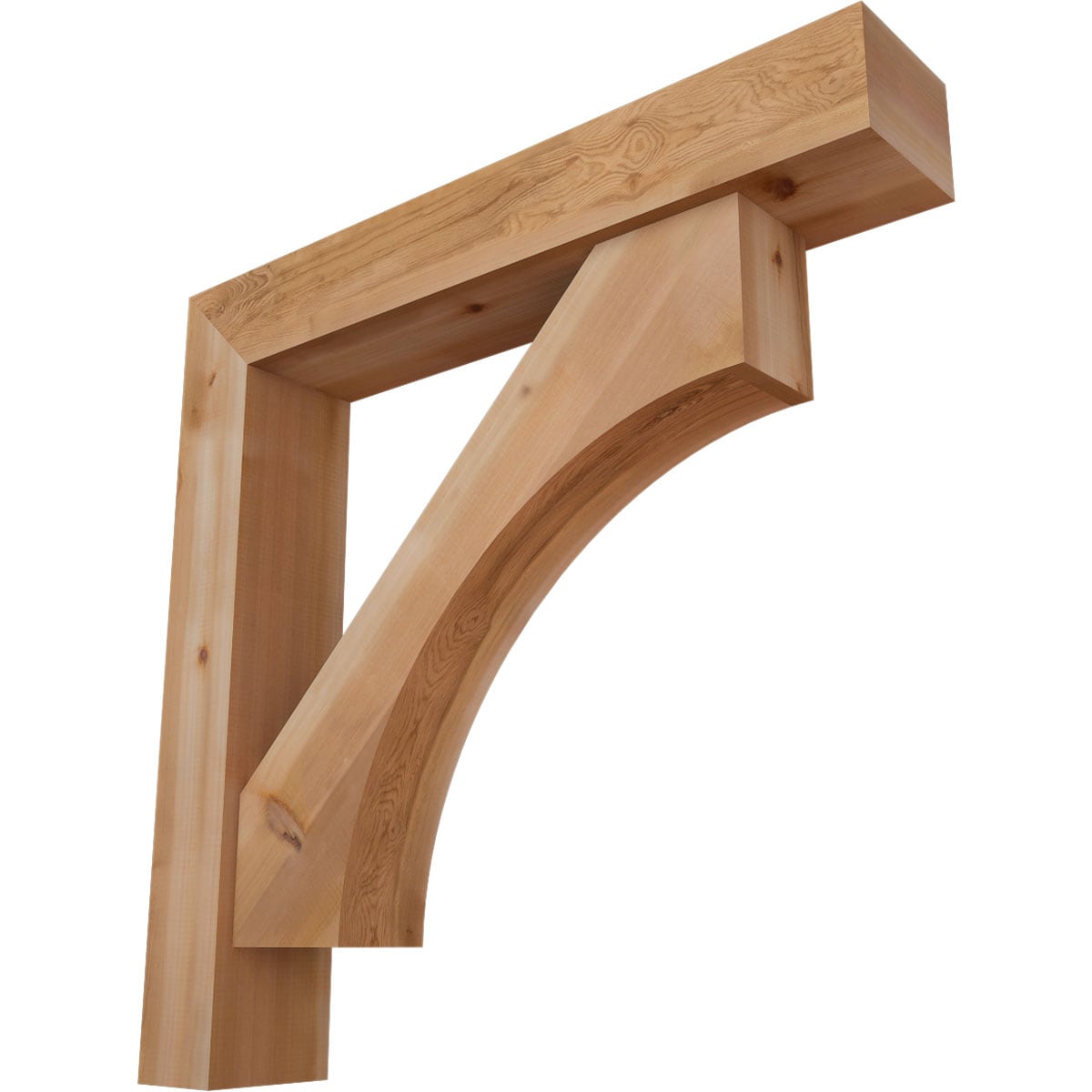 Ekena Millwork 1464501 Westlake Block Smooth Bracket with Offset Brace 7-1/2-in x 42-in x 42-in Western red cedar Brown Wood Standard bracket
