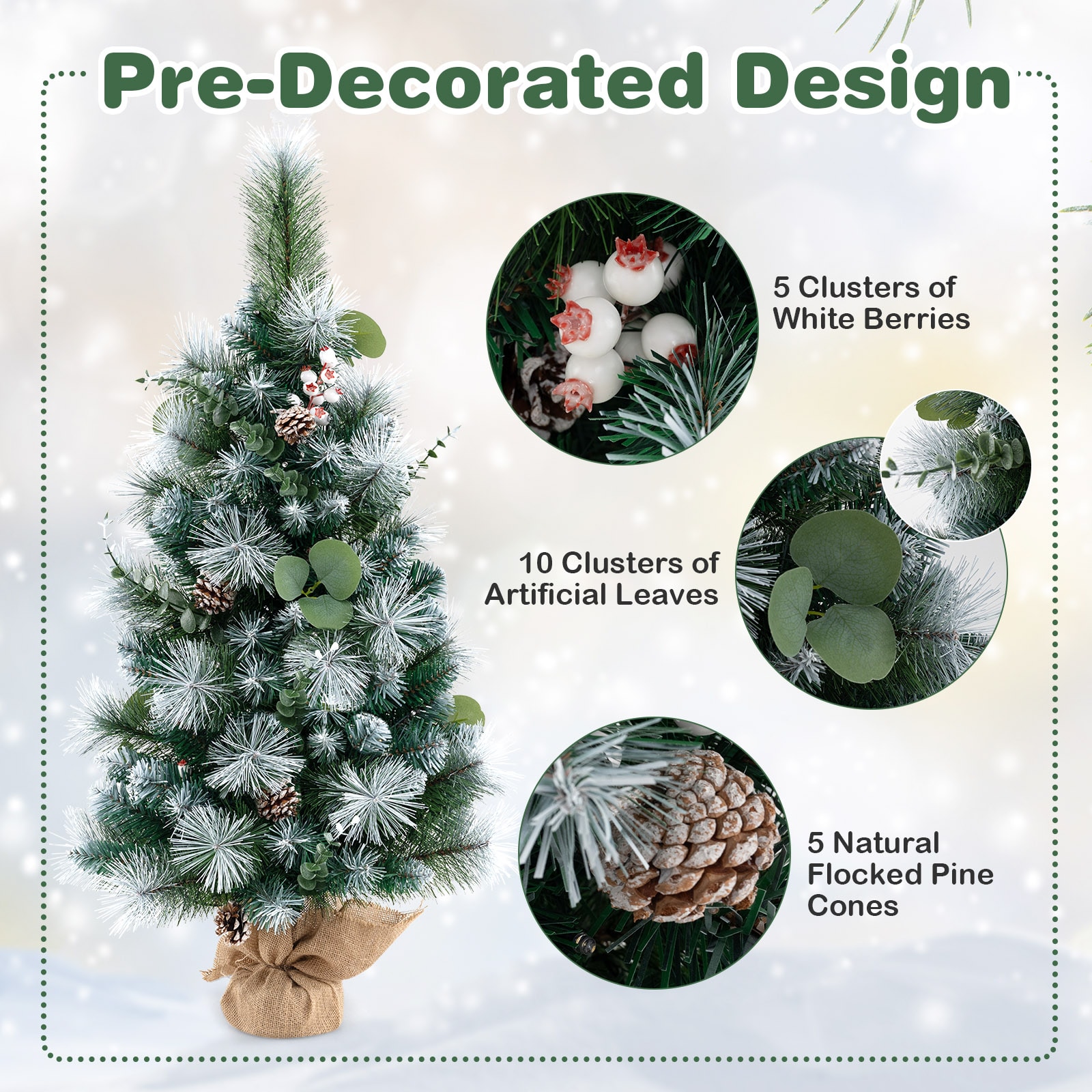 WELLFOR CM-HGY-23541US Artificial-Christmas-Trees - View #4