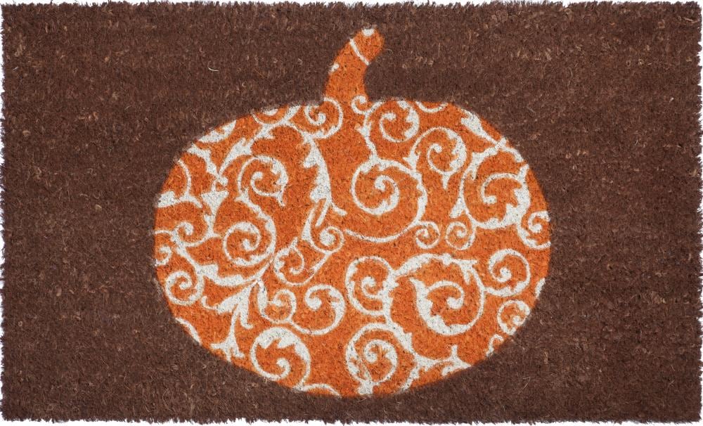Entryways P2038 Brown/Orange Rectangular Outdoor Decorative Fall Door Mat
