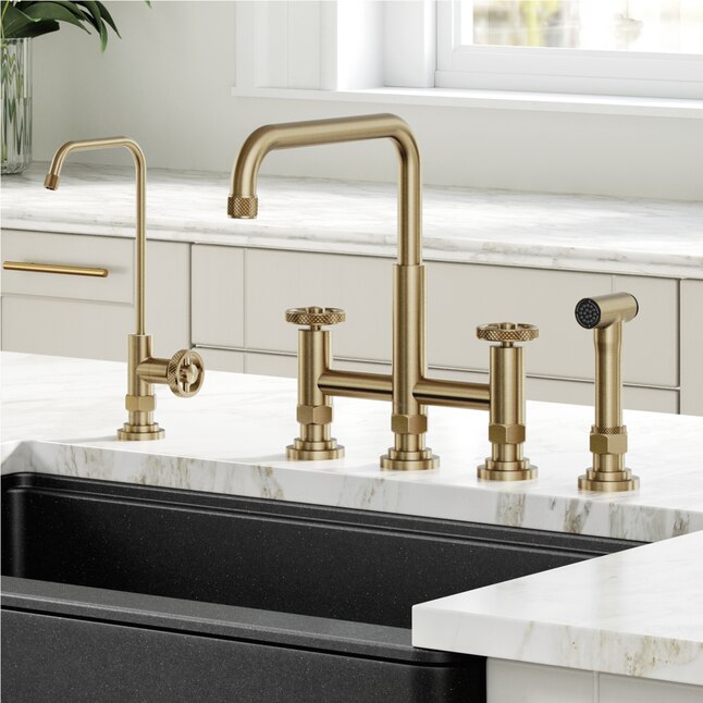 Kraus Brushed Gold Deck-mount Cold Water Dispenser in the Water ...