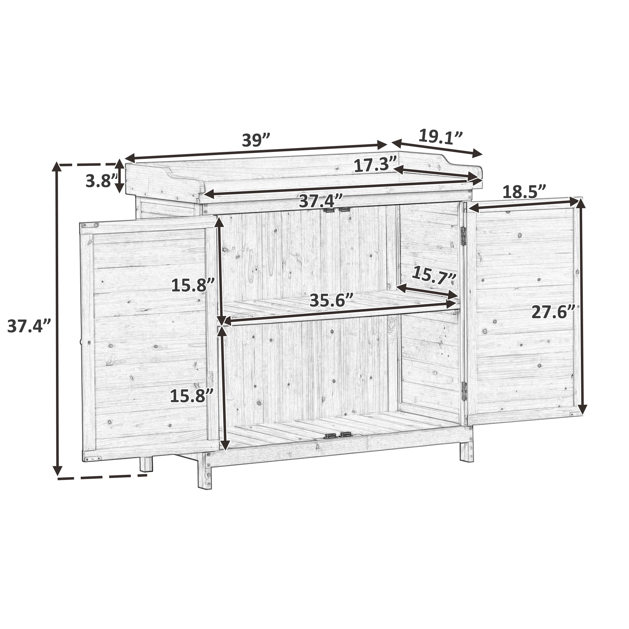 Kahomvis G243-QP717-17 Potting-Benches - View #3