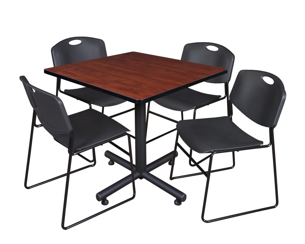 Regency TKB4242CH44BK Breakroom Red 4-Person Training Table (42-in W x 29-in H)