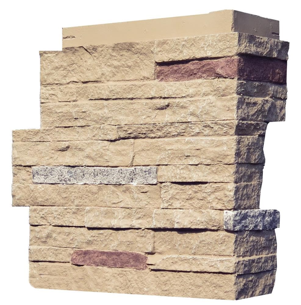 NextStone Stacked stone 4-lin ft Sandy Buff Faux Stone Veneer in the ...