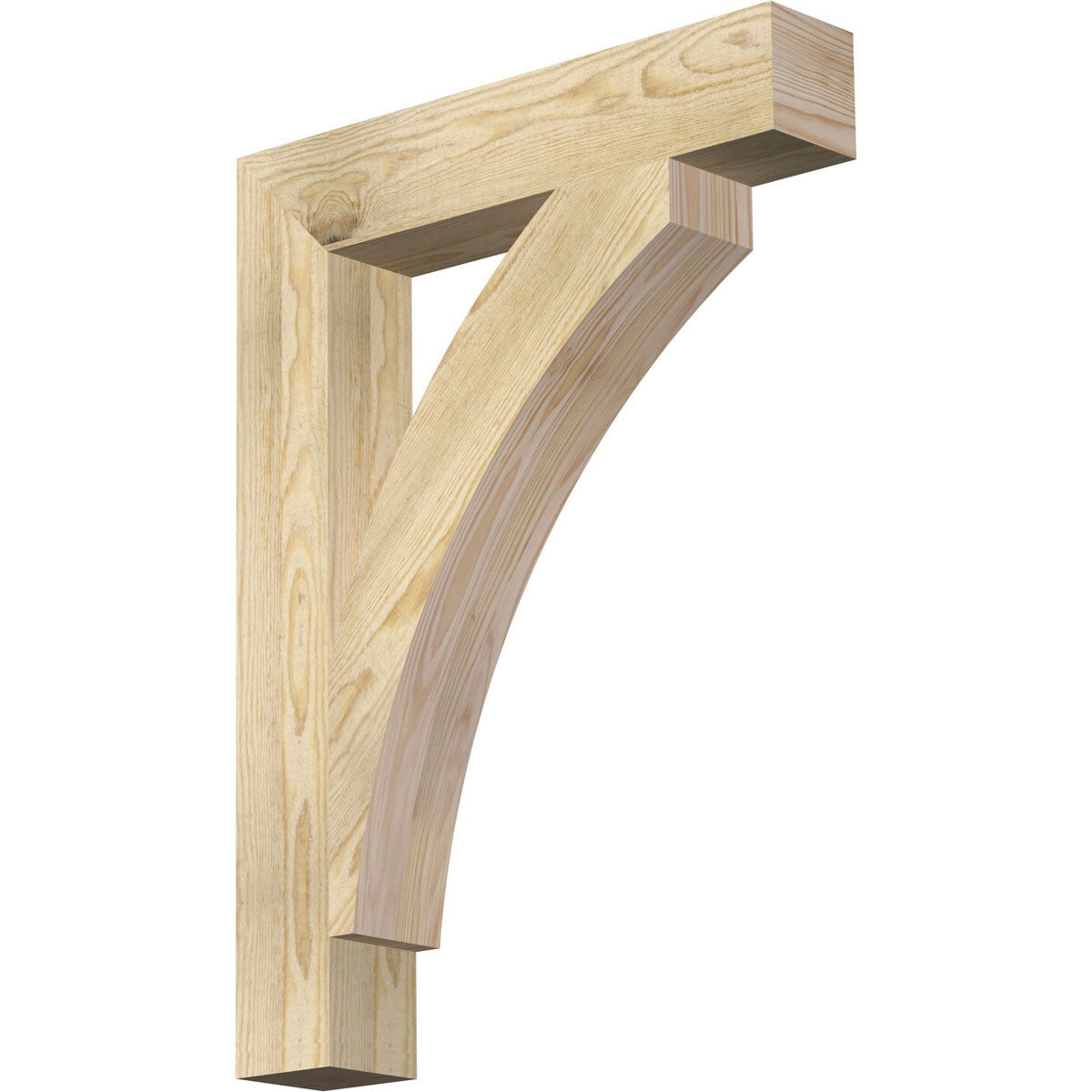 Ekena Millwork BKT04X22X30THR05RDF Thorton block rough sawn 4-in x 22-in x 30-in Douglas fir Brown Wood Standard bracket