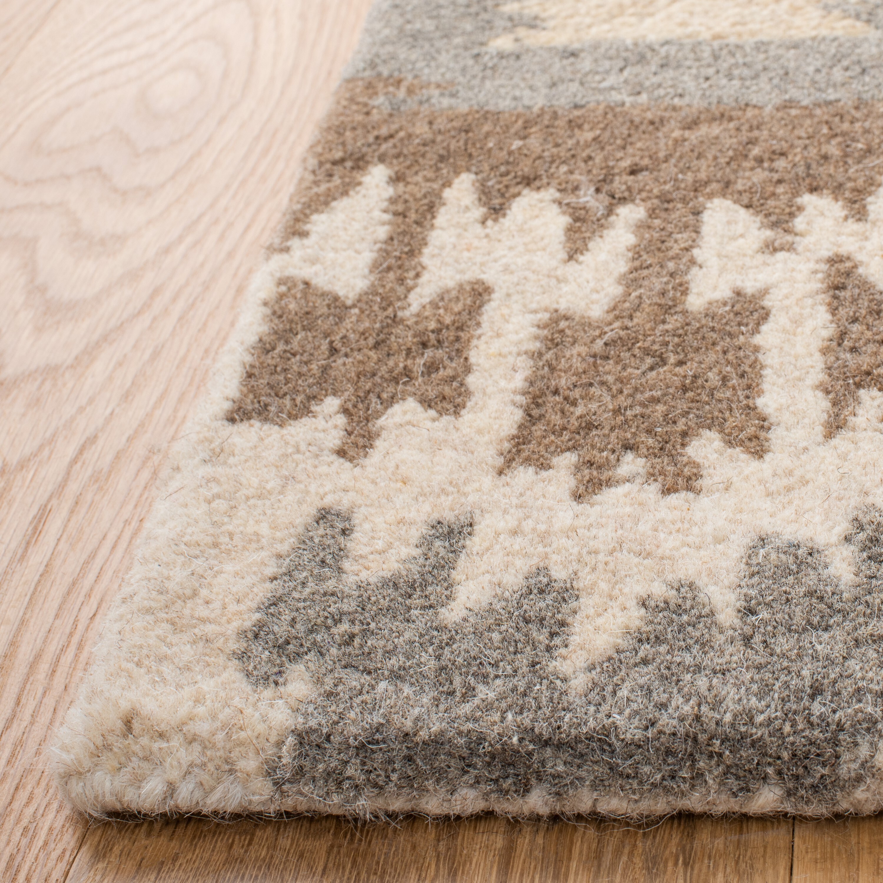 Multicolor Hand-Tufted Wool Rectangular Area Rug 3' x 5'