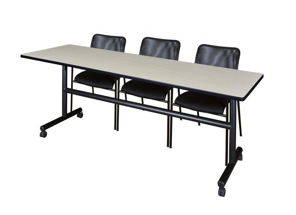 Regency MKFT8424PL75BK Training Off-white 4-Person Training Table (84-in W x 29-in H)