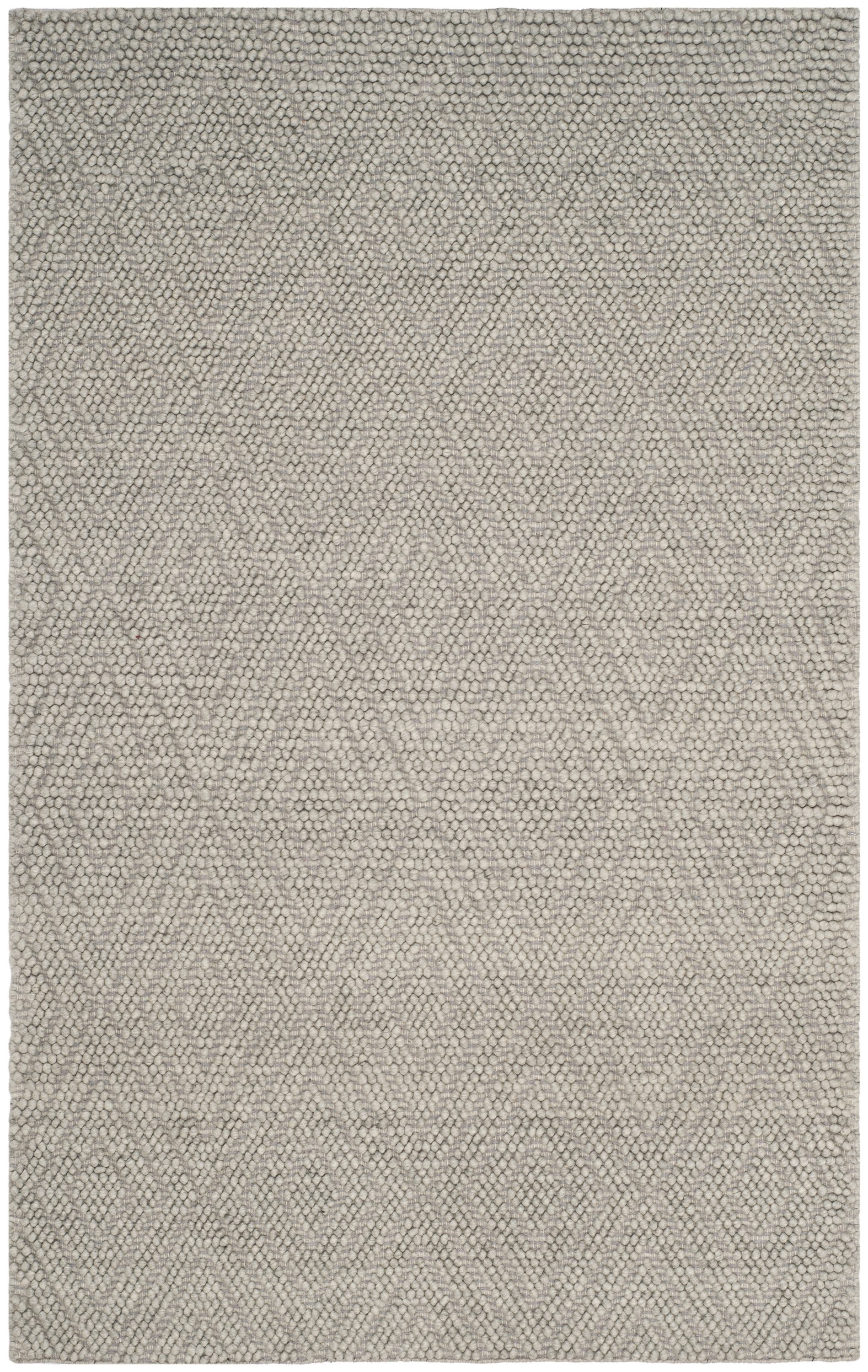 Safavieh NAT623C-5 Natura 5 x 8 (ft) Wool Silver Rectangular Indoor Abstract Coastal Area rug