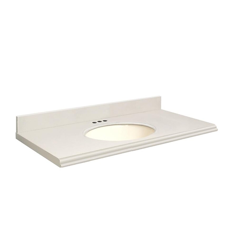 Transolid 25-in Milan White Quartz Single Sink Bathroom Vanity Top Transolid 25-in Milan White Quartz Single Sink Bathroom Vanity Top