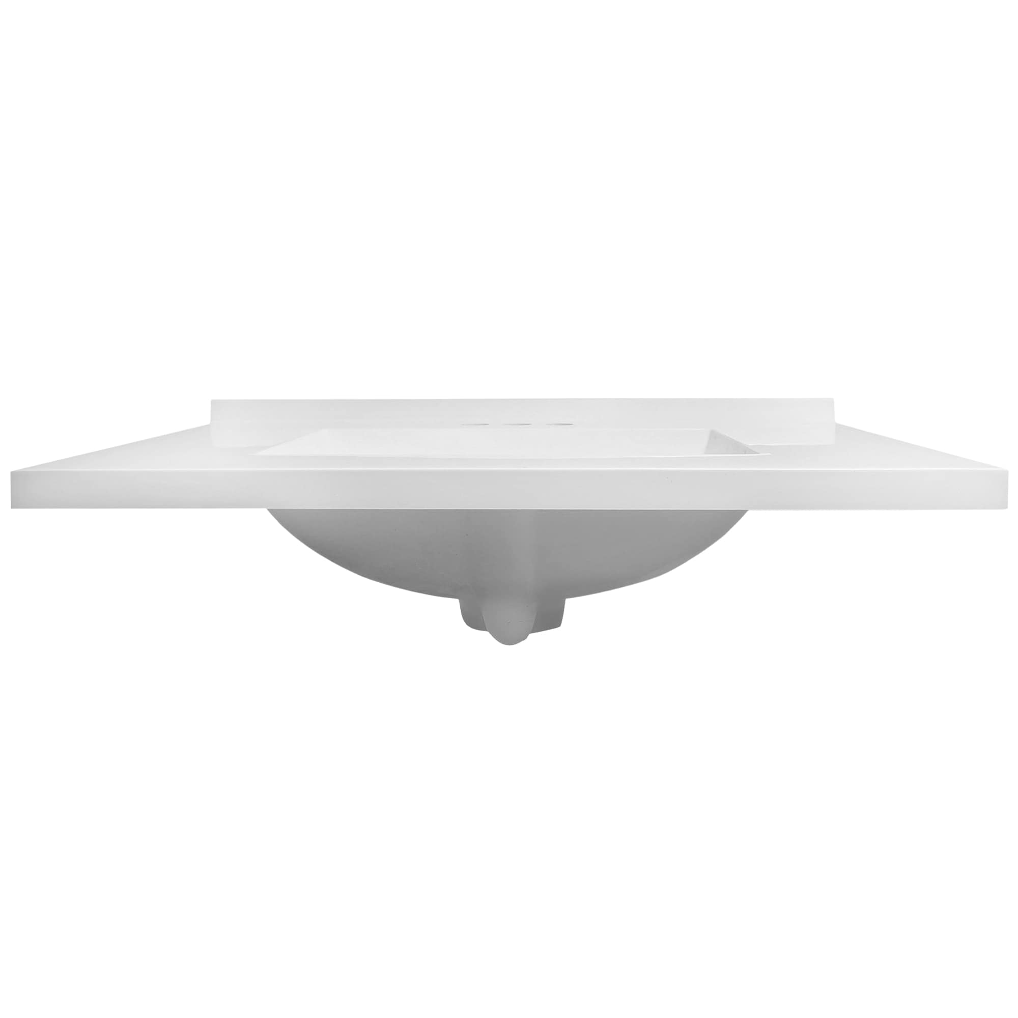 31-Inch Solid White Cultured Marble Vanity Top with Backsplash