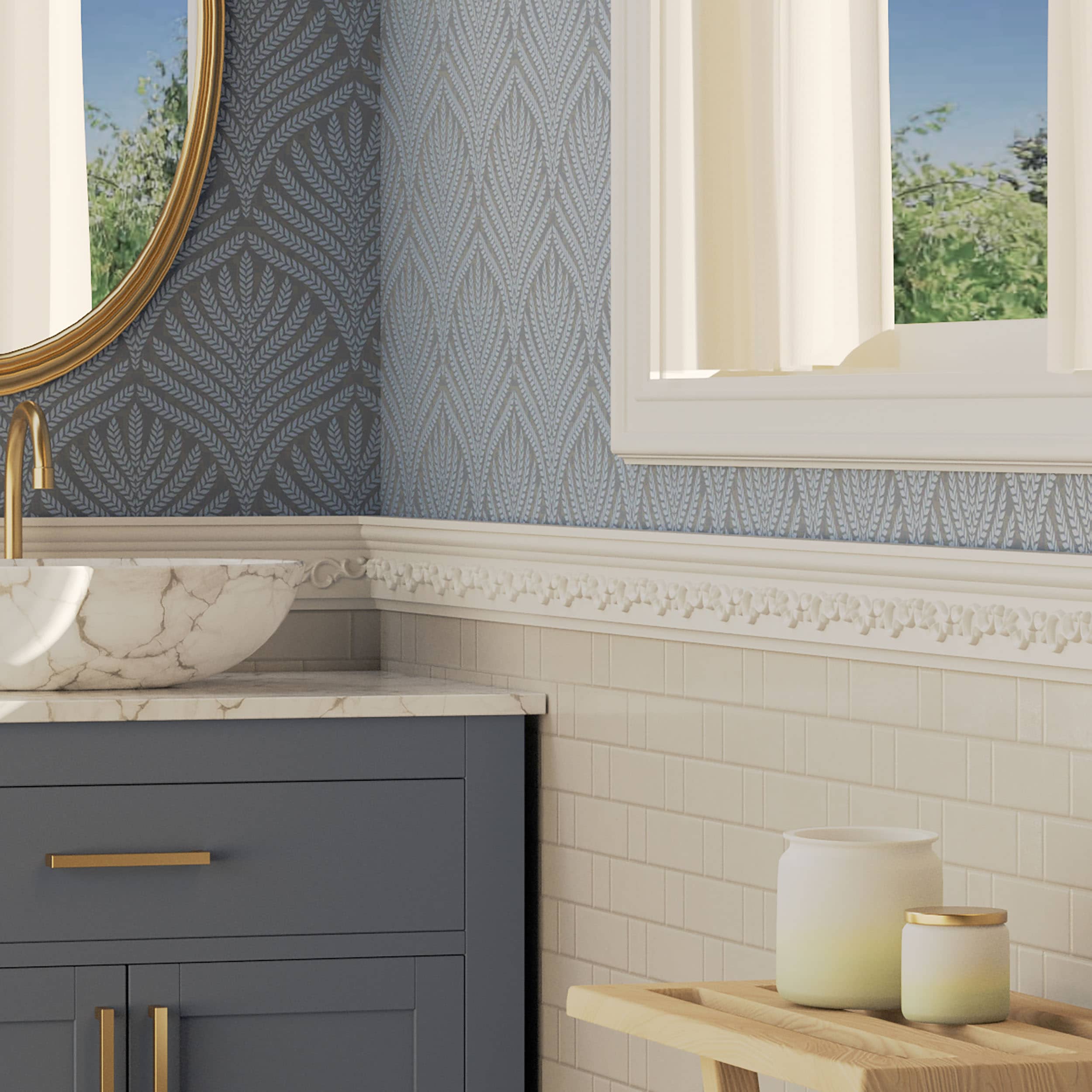 Versailles White Polyurethane Decorative Chair Rail Moulding