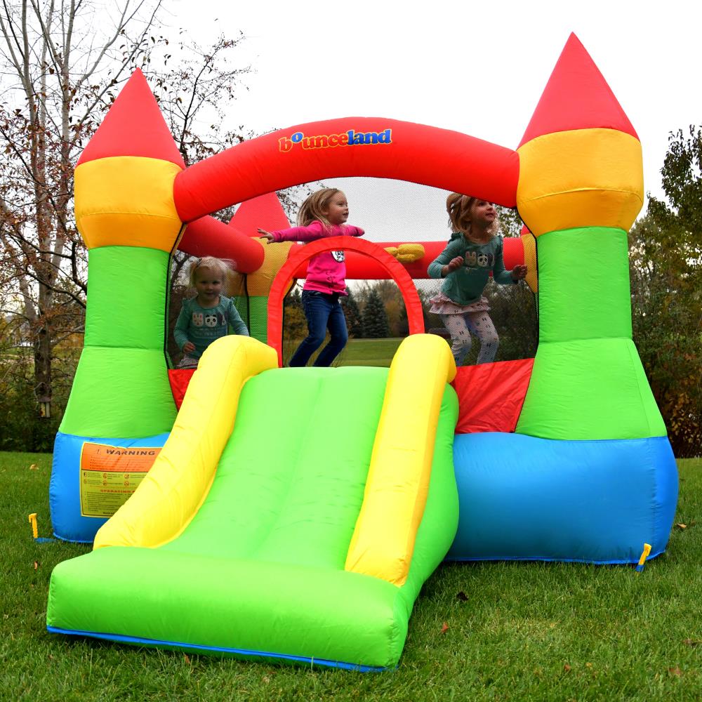 Colorful Inflatable Castle Bounce House with Slide and Hoop
