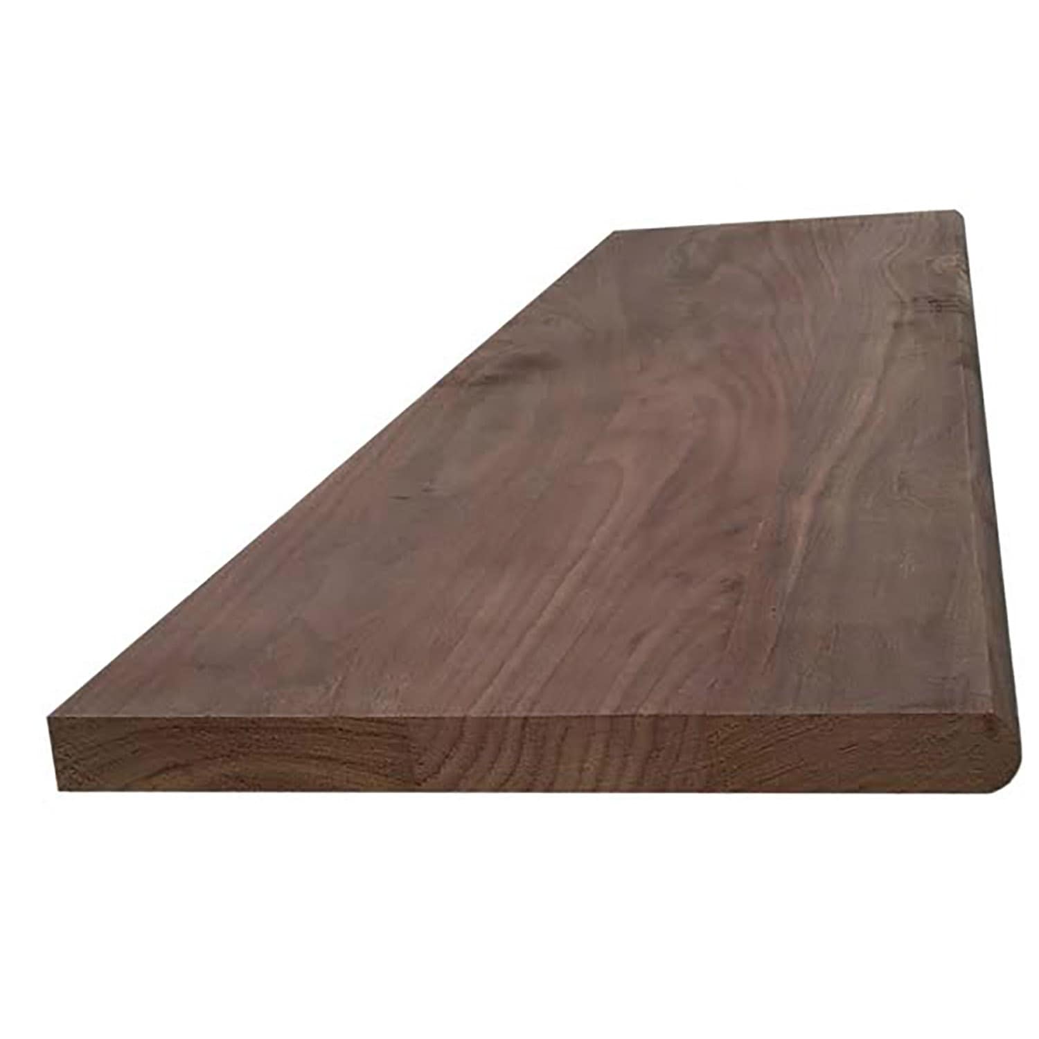 emark 01SP80174868 Solid wood stair treads 11.5-in x 48-in x 1-in Unfinished Walnut No return Bullnose Stair Tread