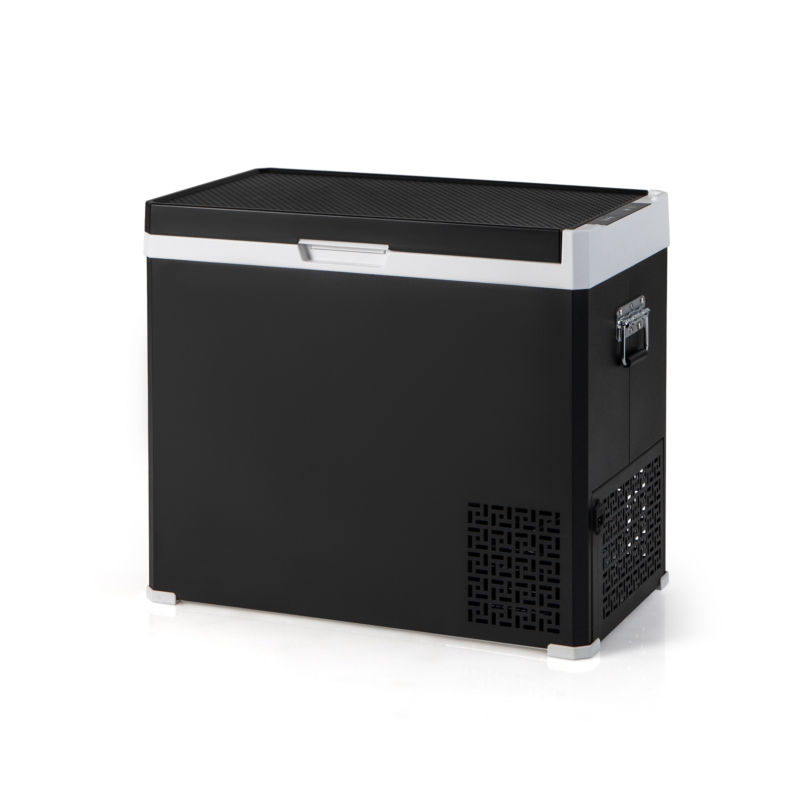 Slickblue - Black- 12V- 53QT Insulated Dual Zone Car Refrigerator Compressor Fridge Freezer Touch...
