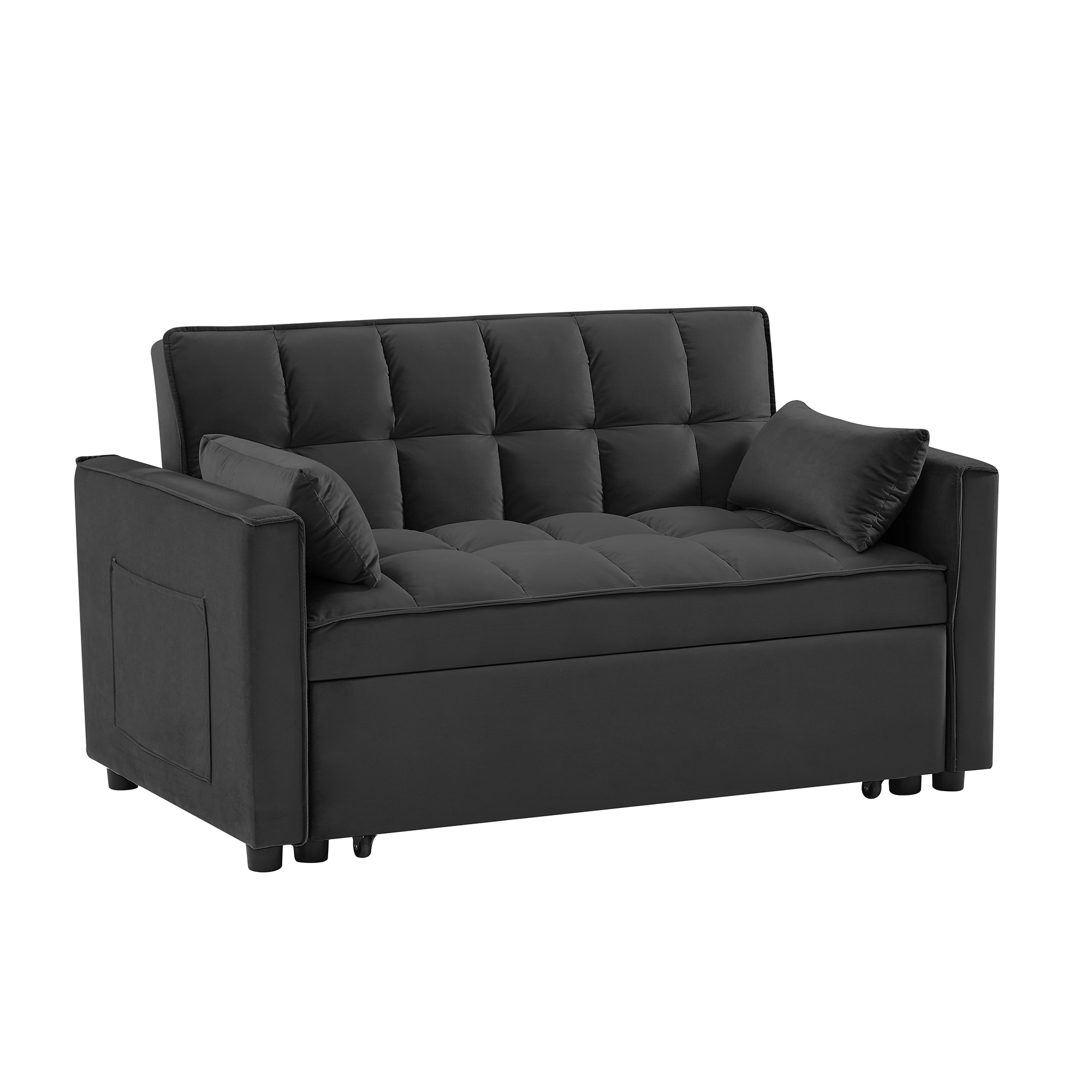Sumyeg OF-WF193449AAF Multifunctional double sofa bed Black Contemporary/Modern Velvet Sofa bed