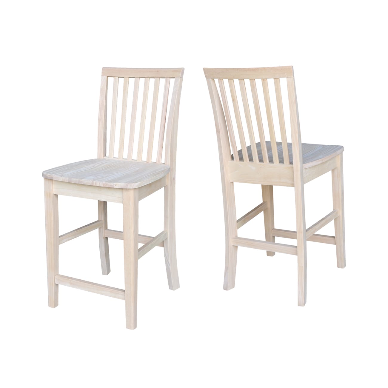 Adjustable Natural Parawood Mission 24" Counter Stool