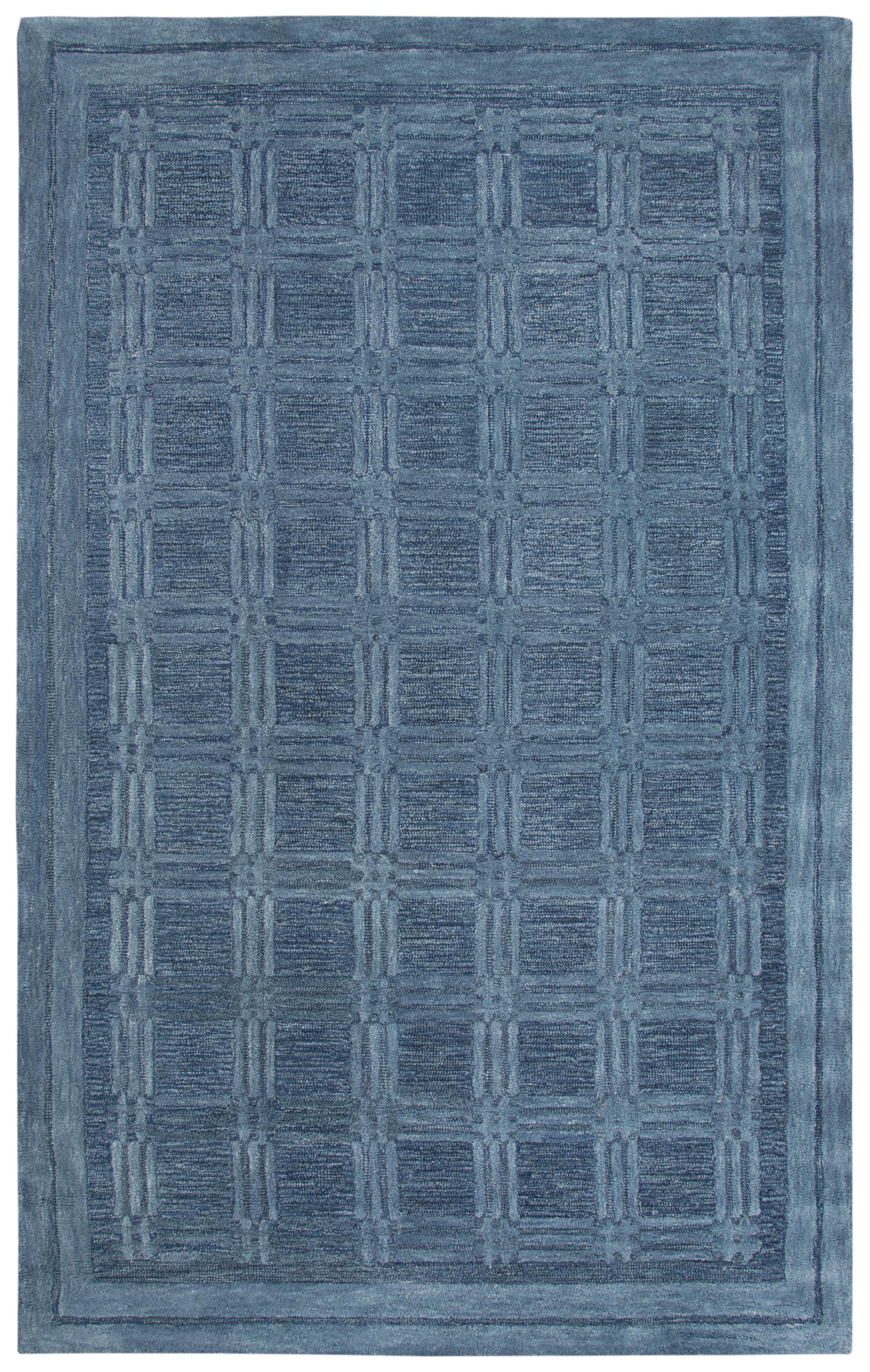 Emerson 9' x 12' Blue Hand-Tufted Wool Area Rug