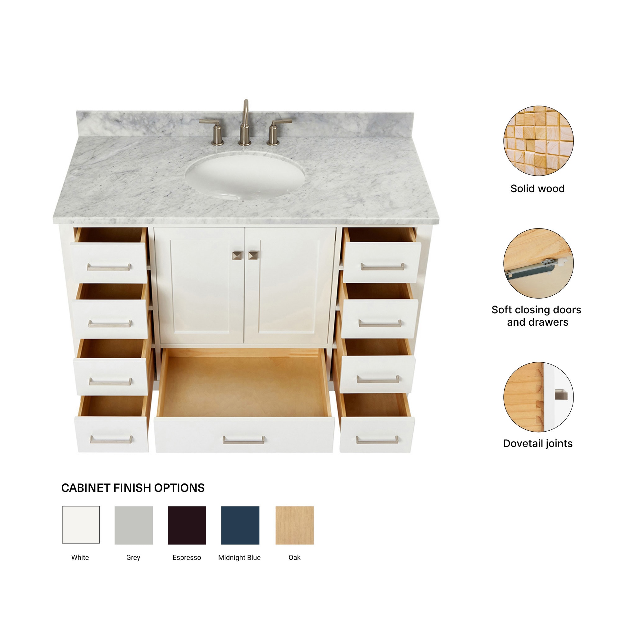ARIEL A049SCW2OVOWHT Bath-Vanity-Combo - View #5