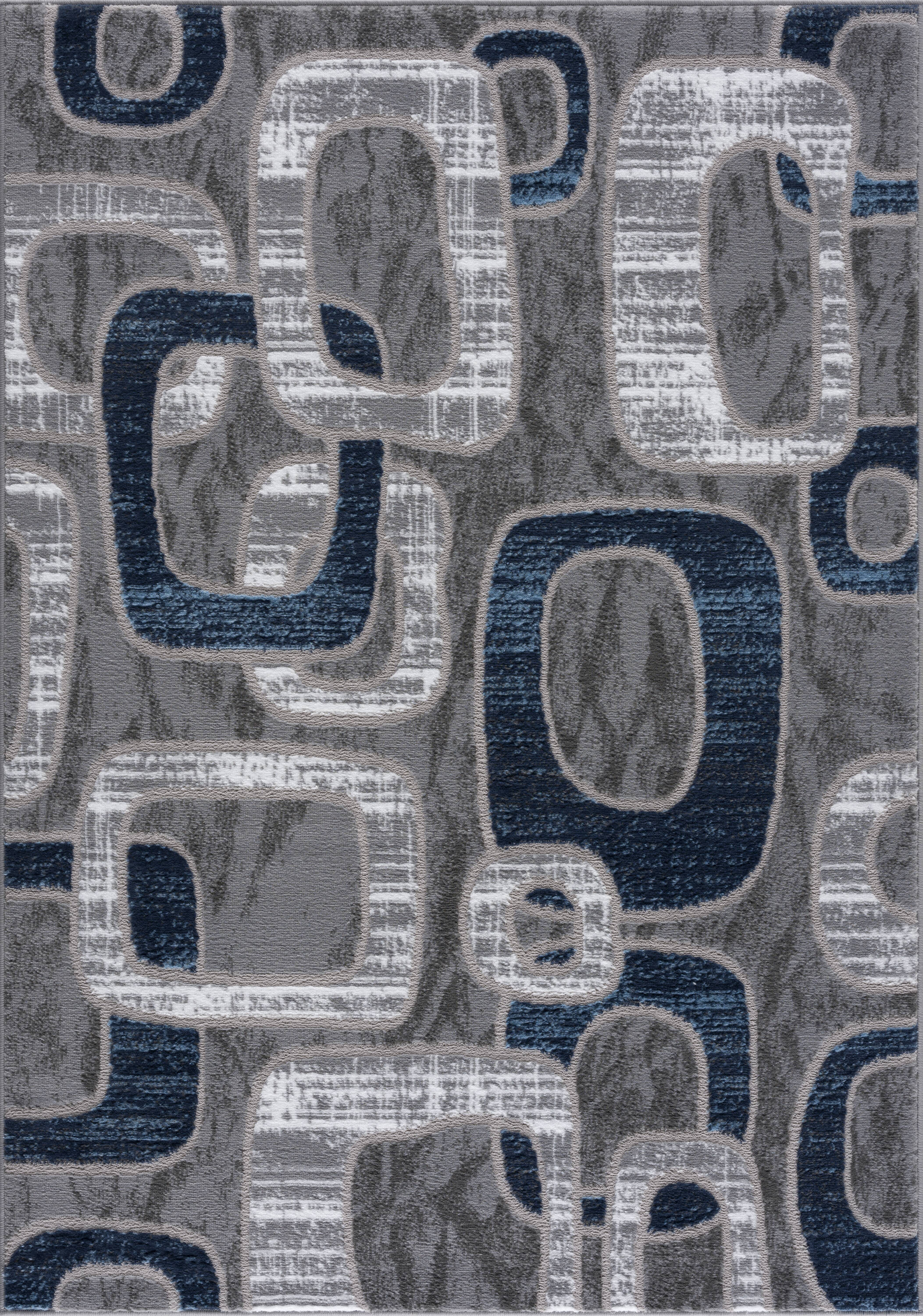 LBaiet SL425B81 BLUE Solana 8 x 10 (ft) Loomed Polypropylene Blue Rectangular Indoor Geometric Area rug