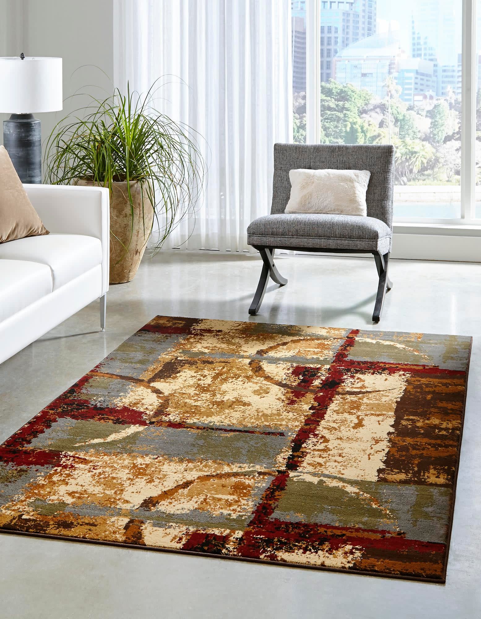 Unique Loom 3147742 Barista 10 x 14 (ft) Loomed Polypropylene Multi Rectangular Indoor Geometric Area rug