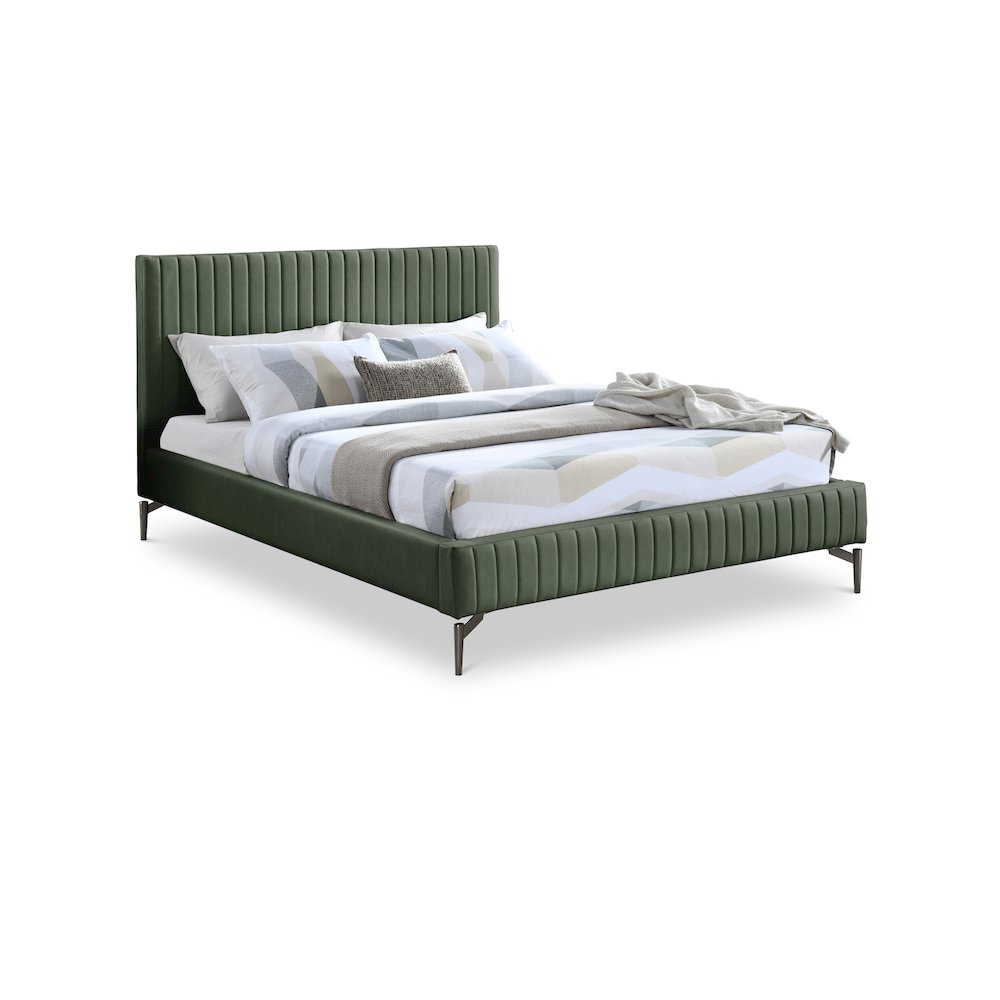 Meridian - Gallo Green Vegan Leather Queen Bed