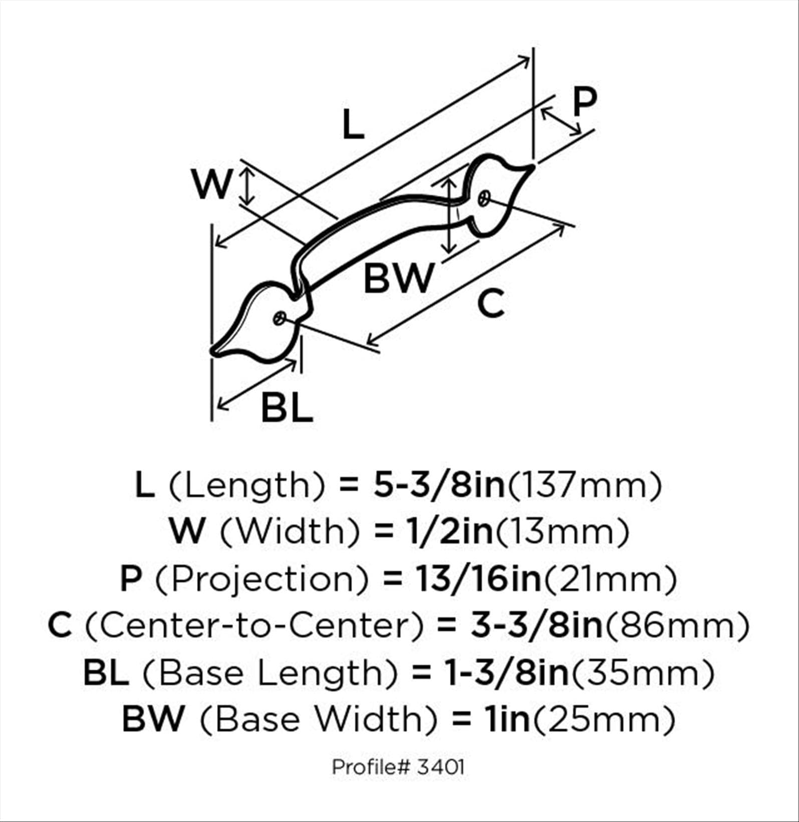 Amerock BP3401CB Cabinet-Pulls - View #2