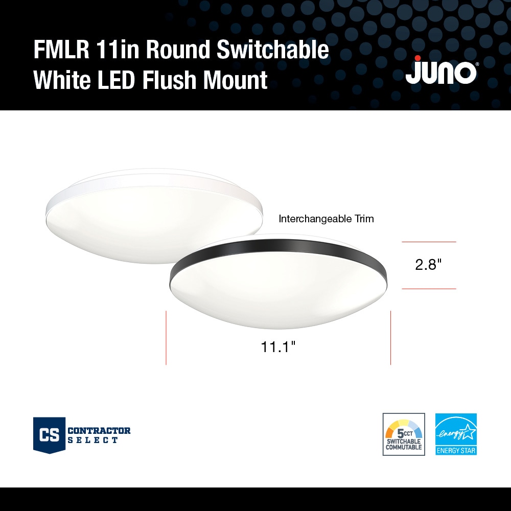 11-Inch White Round LED Flush Mount Ceiling Light