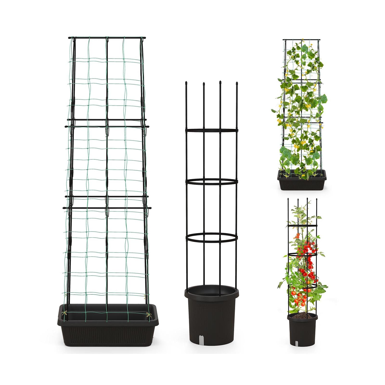  YSGT416668BK 23-Inches W x 71-Inches H Black Garden Trellis For Climbing Plants For Cucumbers For Roses For Tomatoes