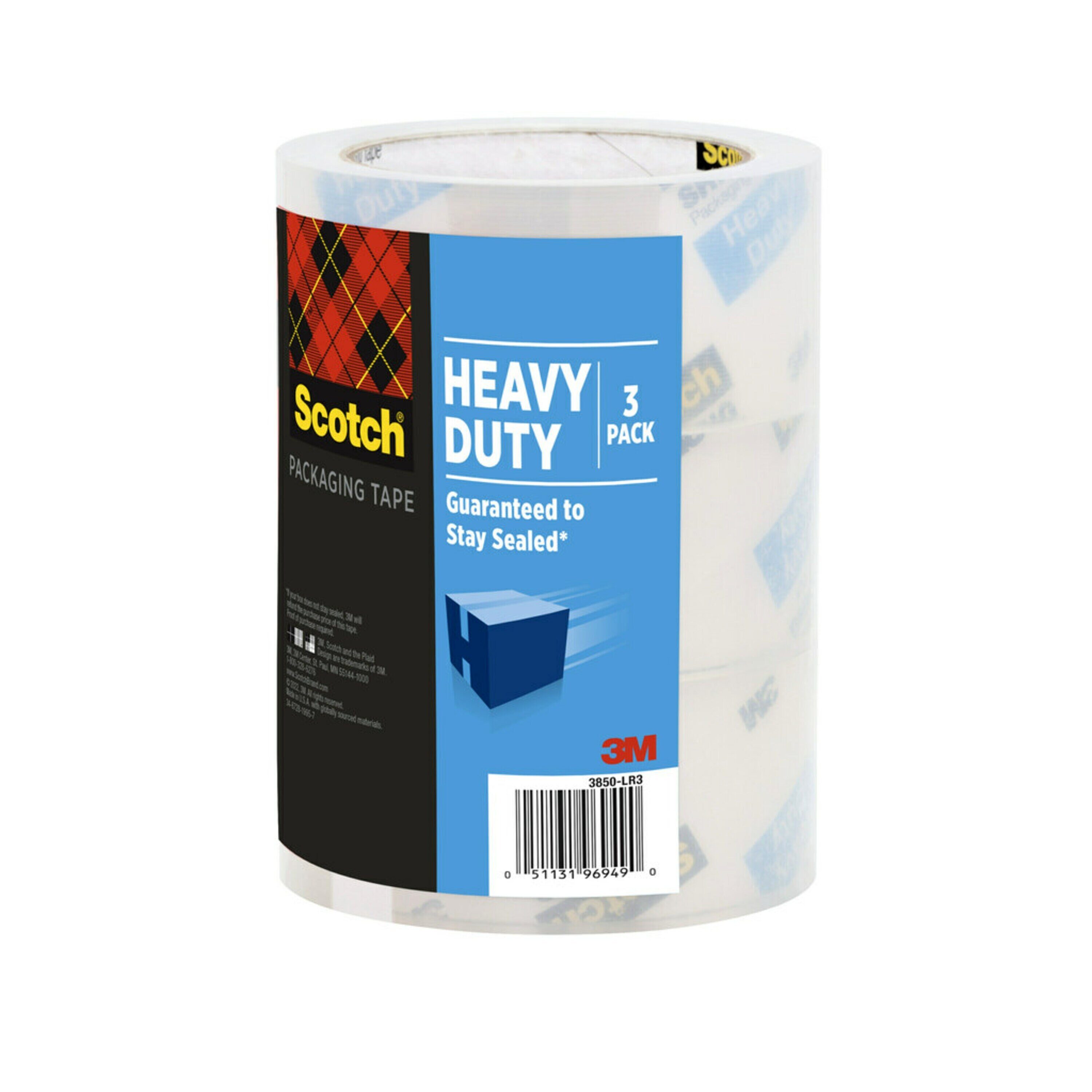 3M 3850S-3 Scotch Hvy Duty Shipping Pckg Tp 1.88inx38.2yd Pack in the Packing  Tape department at