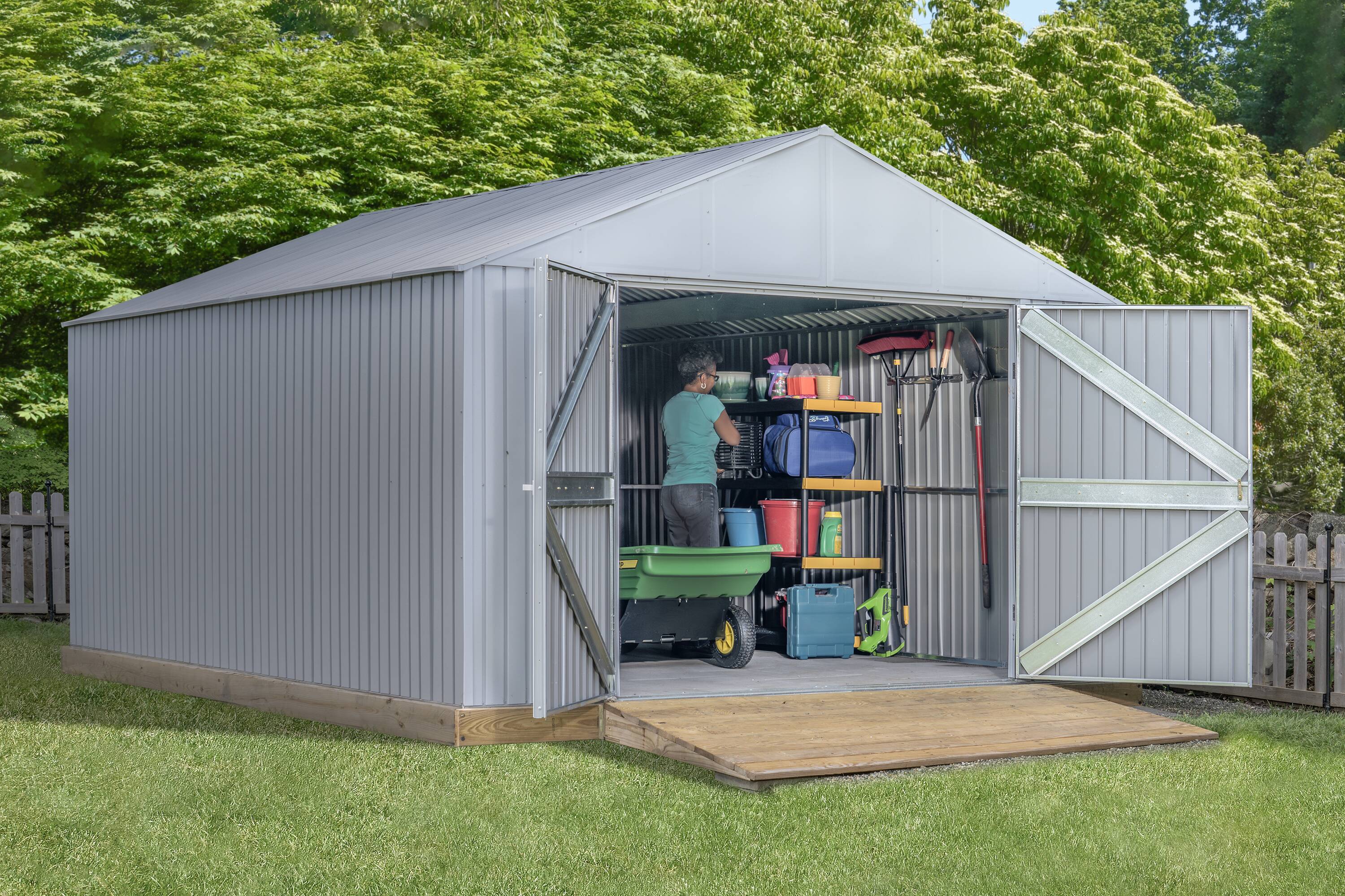 Arrow EG1216CG 12-ft x 16-ft Elite Galvanized steel Storage Shed
