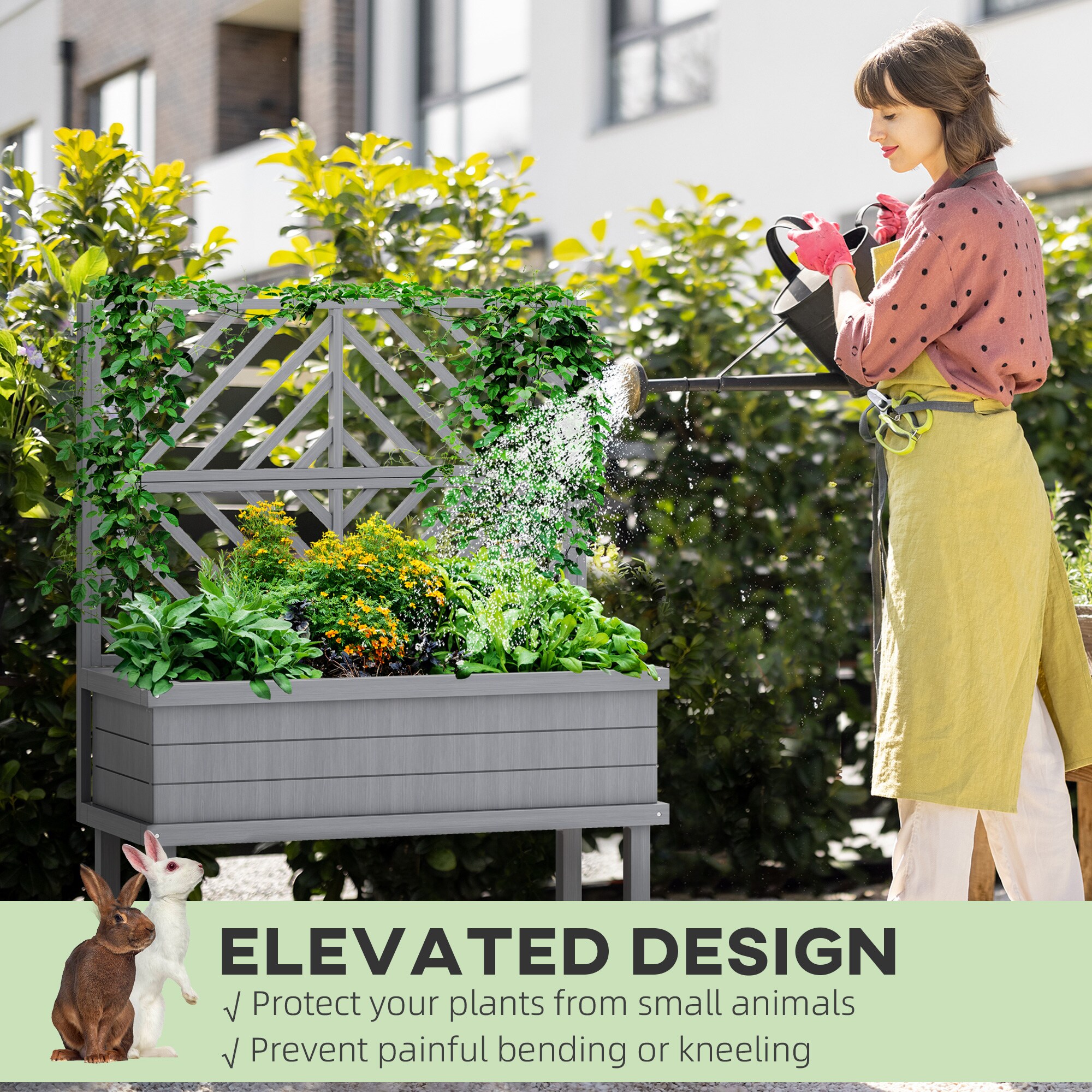 Outsunny 84H-102V00GY Raised-Planter-Boxes - View #7