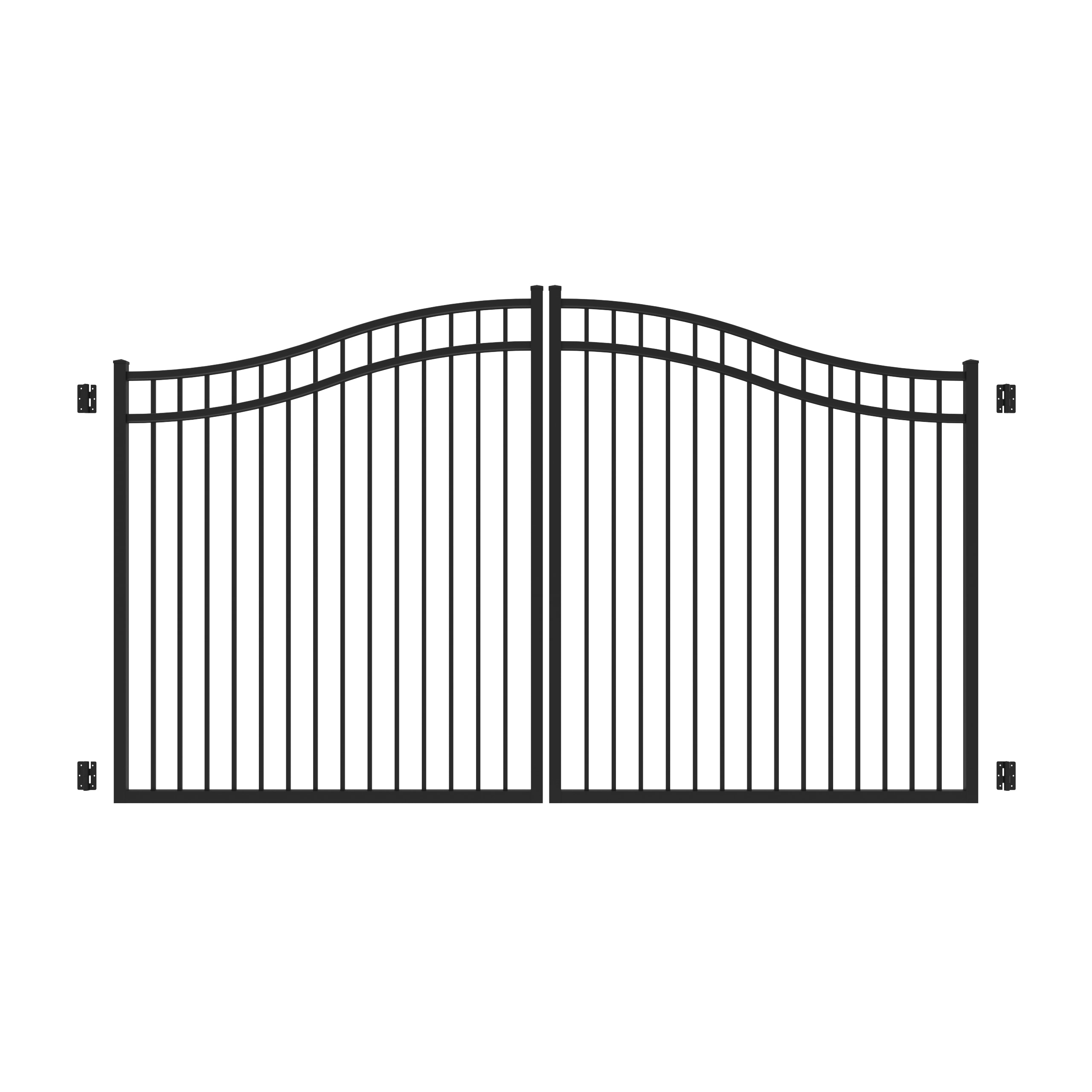 Freedom 73017112 New Haven 6-ft H x 12-ft W Black Aluminum Decorative Walk-thru Spaced picket Fence gate