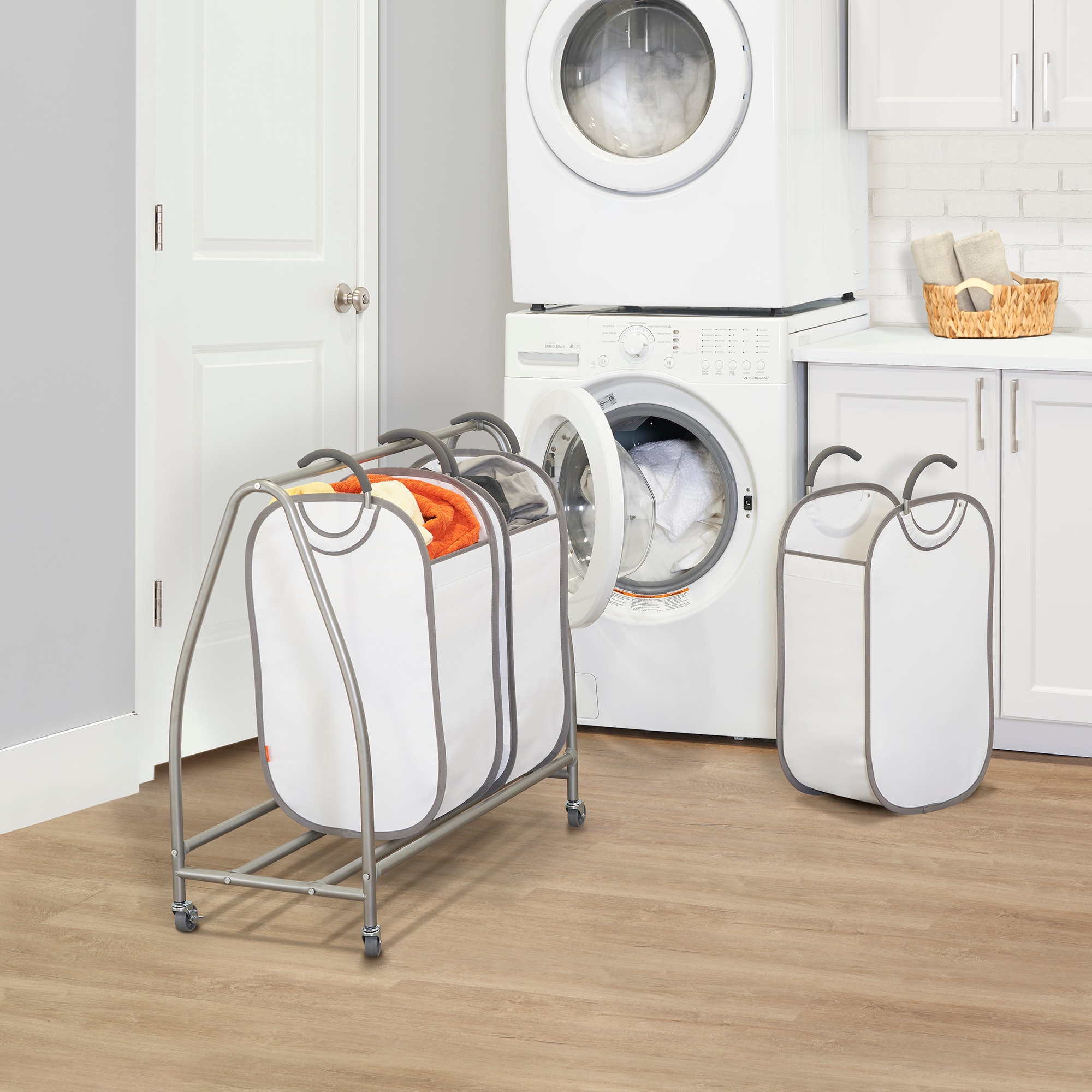 neatfreak 8-Bushel Canvas 3-Compartment Sorter Laundry Cart in the ...
