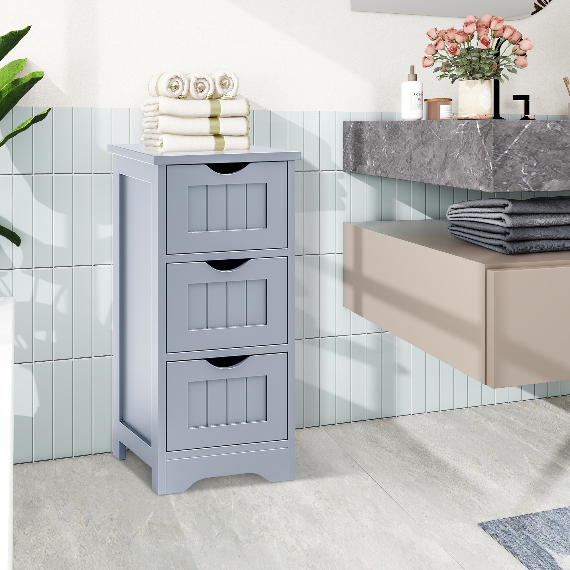 WELLFOR OUJ66968GR Linen-Cabinets - View #3