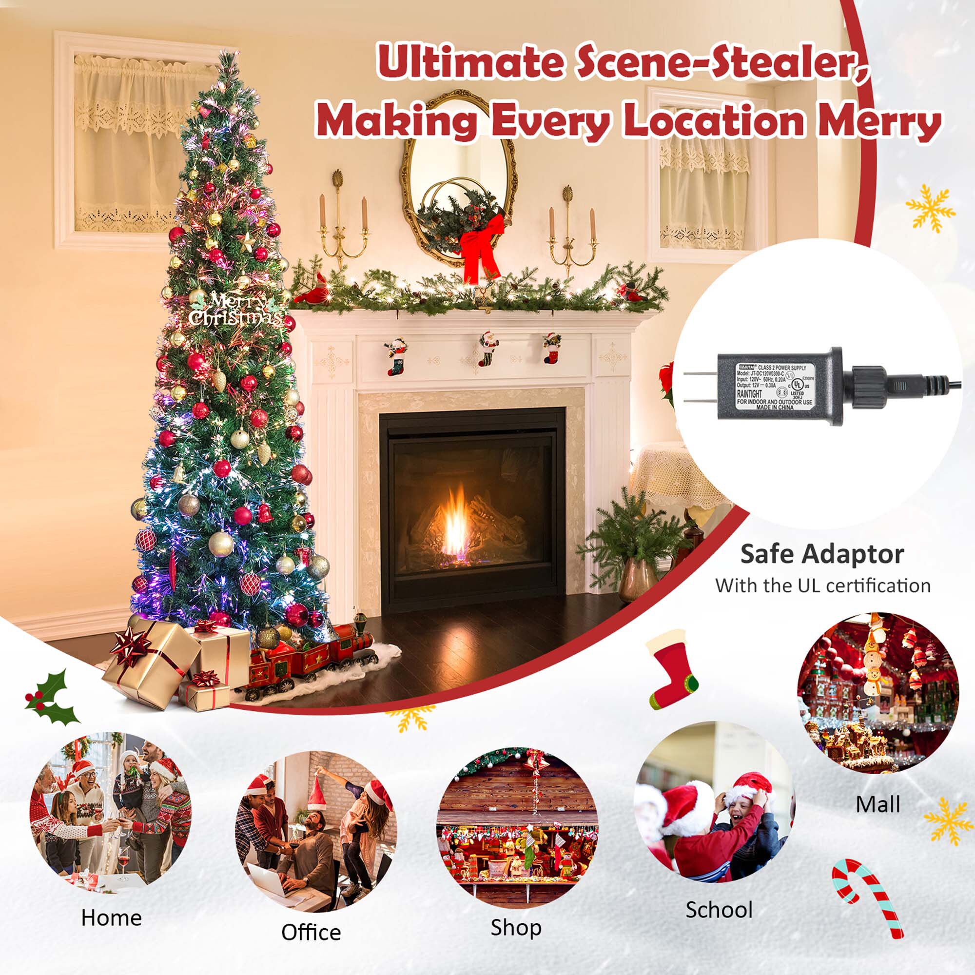 Costway LWS00703 Artificial-Christmas-Trees - View #5