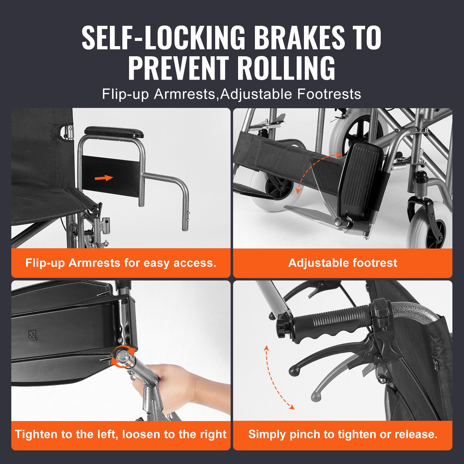 VEVOR SCFWYSLYTGHX05700V0 Walkers-Wheelchairs-Rollators - View #3