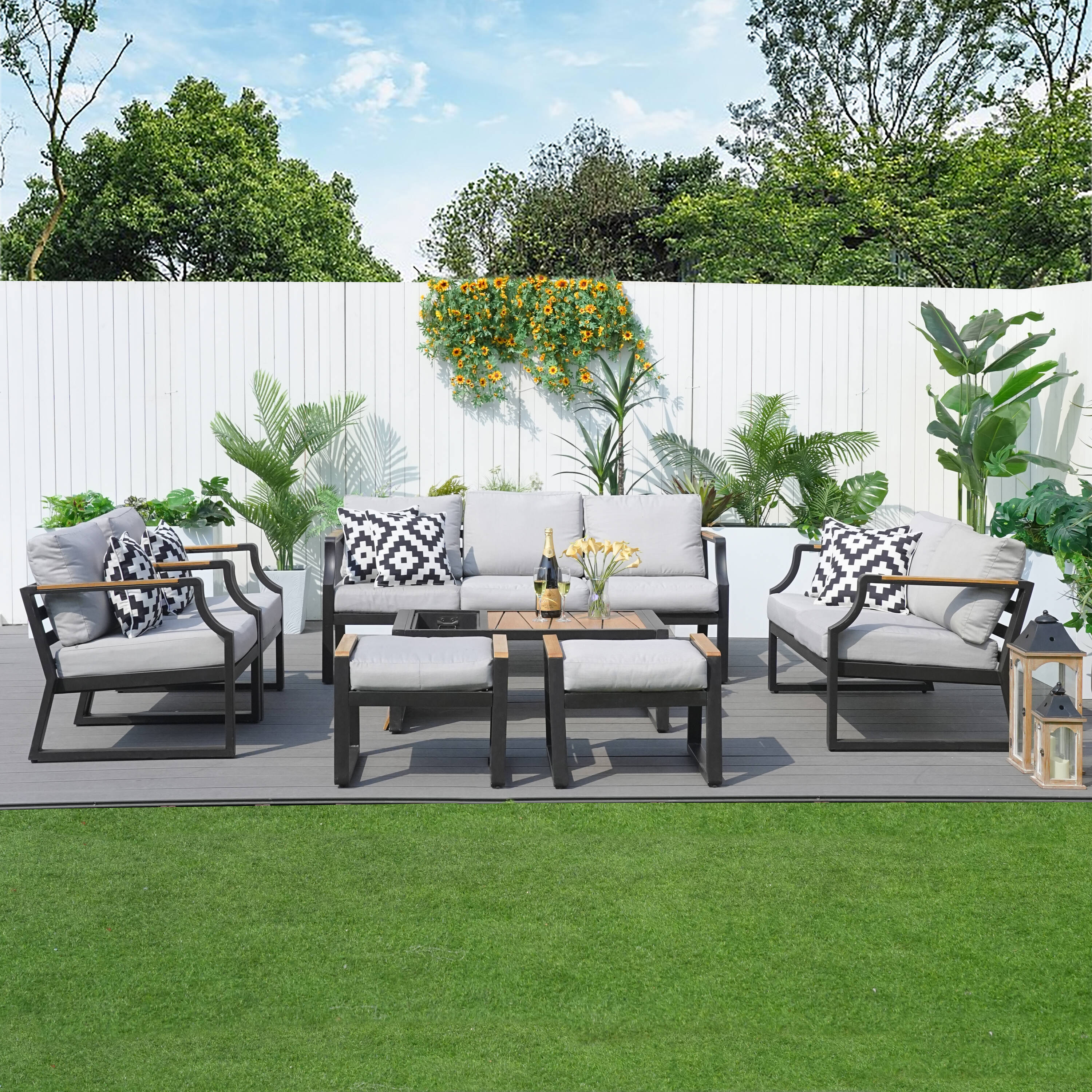 Direct Wicker DWS-2101-BK Patio-Conversation-Sets - View #4